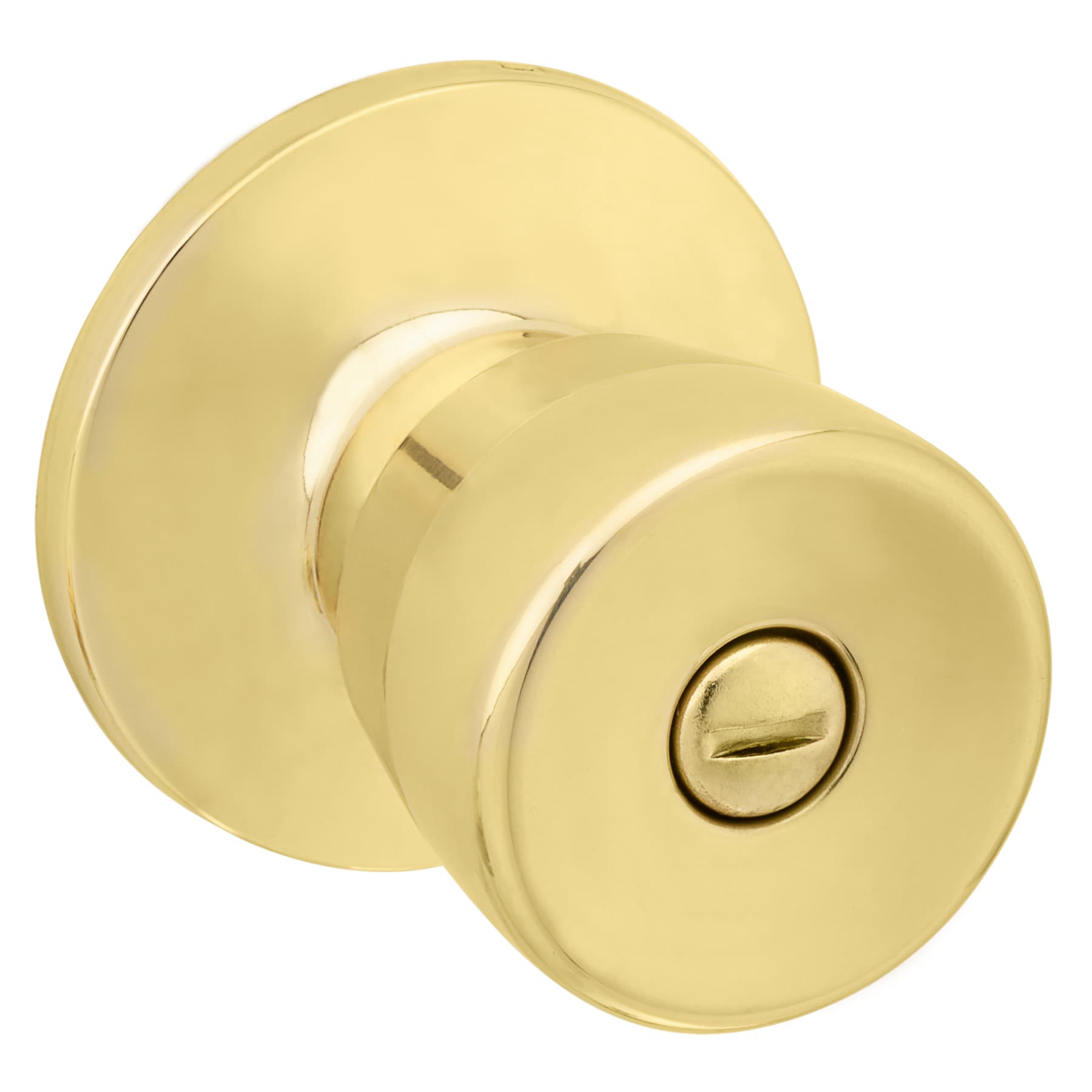 slide 1 of 6, RELIABILT Gallo Polished Brass Interior or Bed/Bath Privacy Door Knob, 1 ct