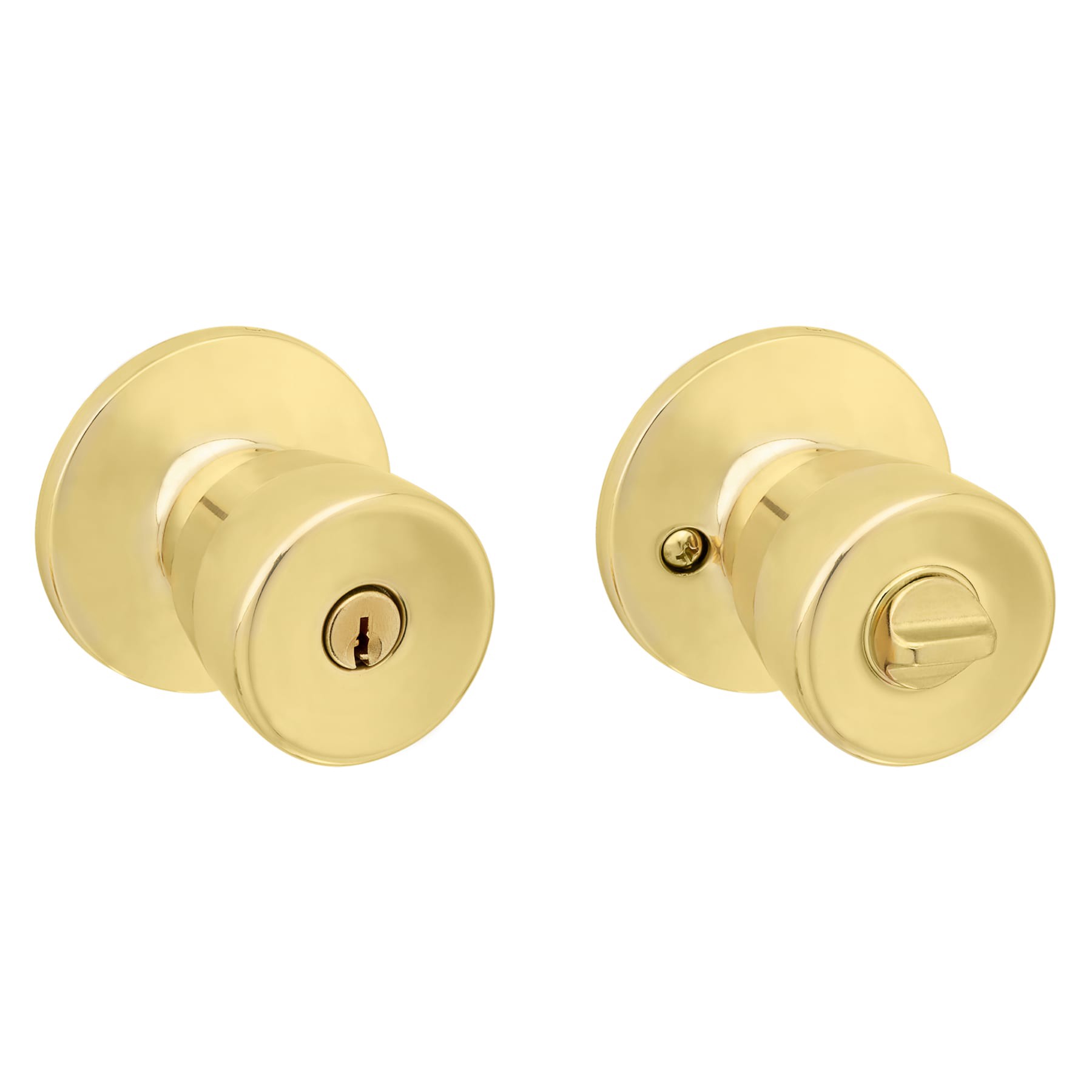 slide 3 of 6, RELIABILT Gallo Polished Brass Exterior Keyed Entry Door Knob, 1 ct