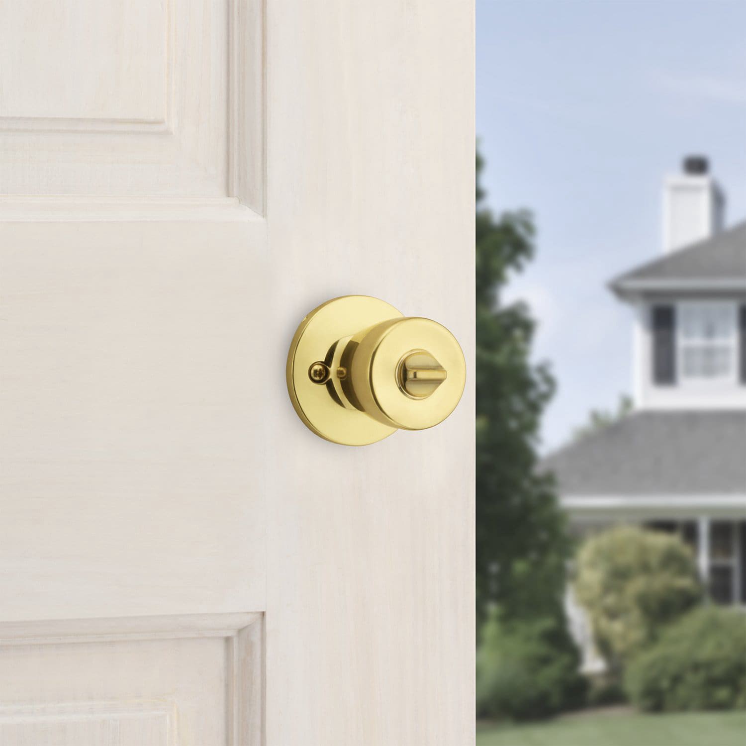 slide 5 of 6, RELIABILT Gallo Polished Brass Exterior Keyed Entry Door Knob, 1 ct