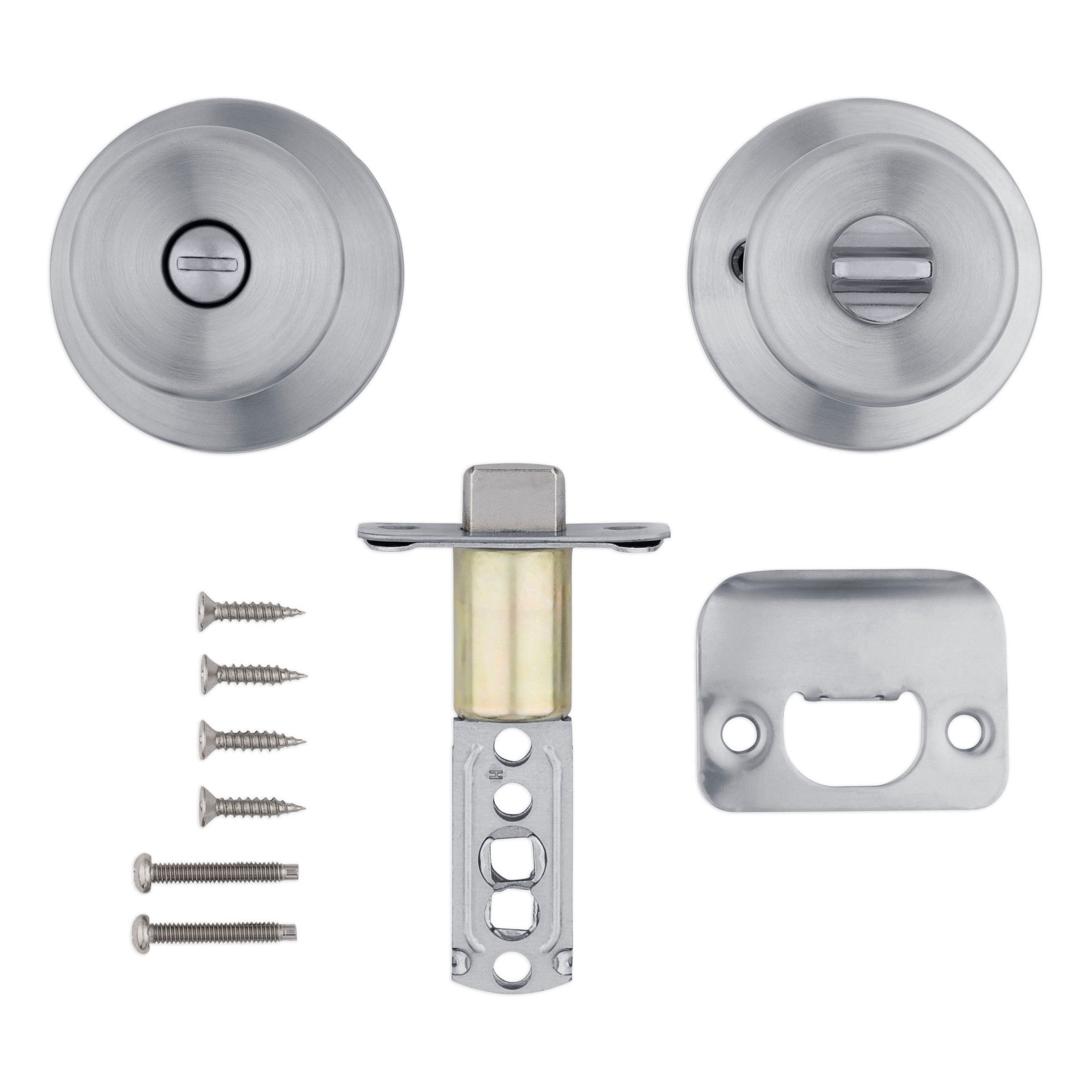 slide 6 of 6, RELIABILT Gallo Stainless Steel Interior or Bed/Bath Privacy Door Knob, 1 ct