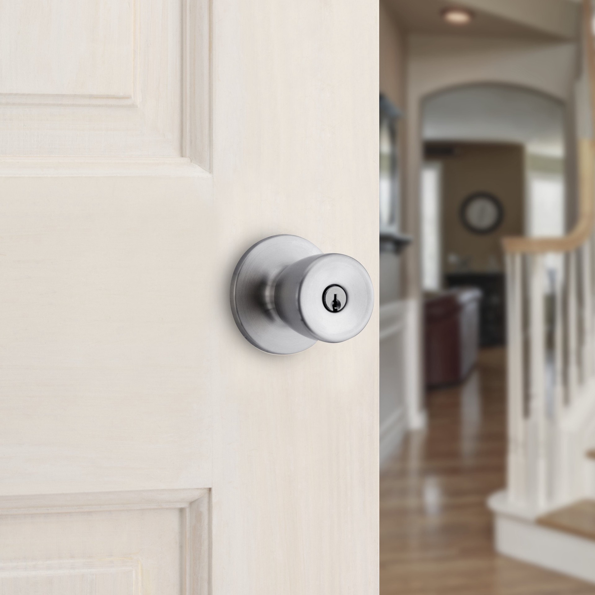 slide 4 of 6, RELIABILT Gallo Stainless Steel Exterior Keyed Entry Door Knob, 1 ct