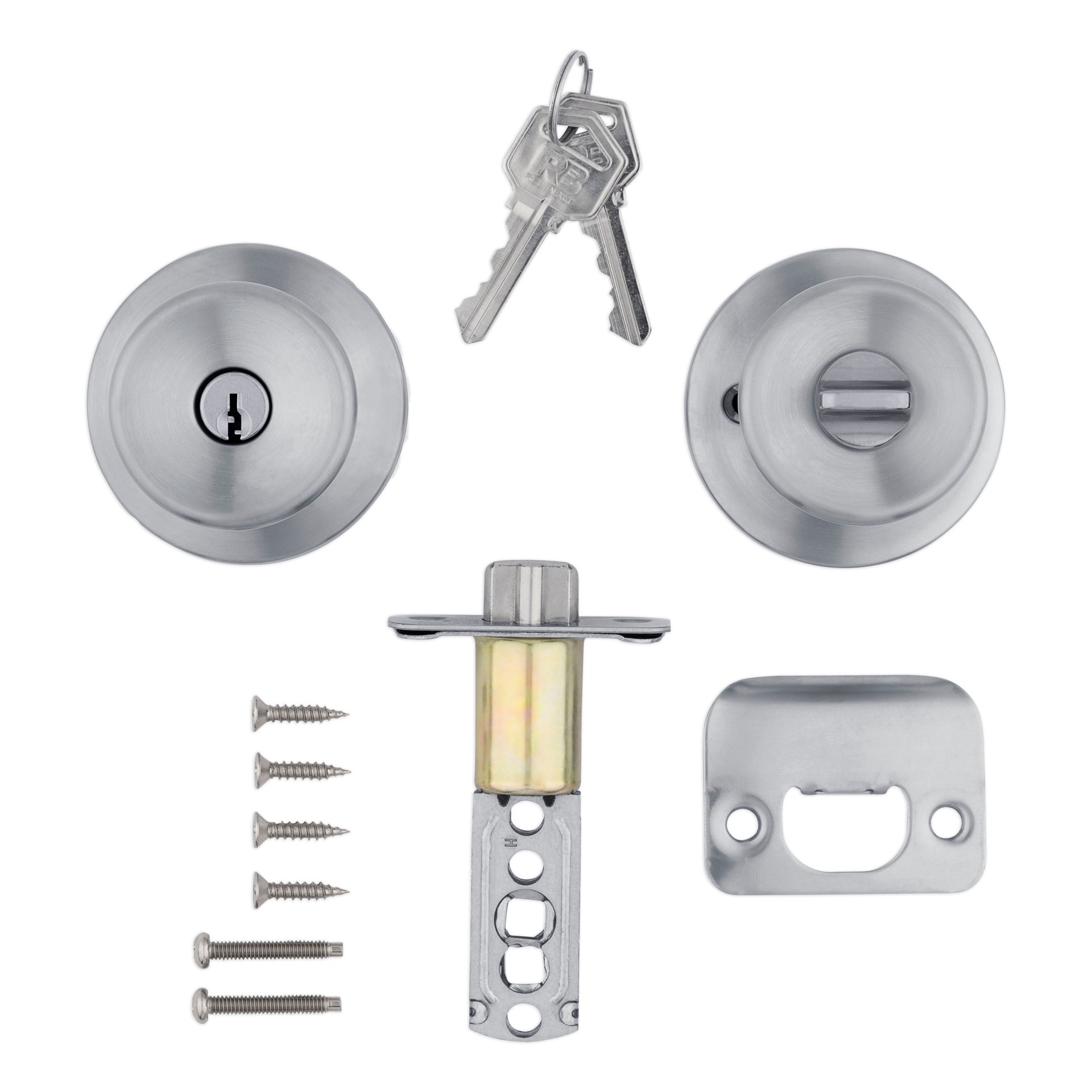 slide 6 of 6, RELIABILT Gallo Stainless Steel Exterior Keyed Entry Door Knob, 1 ct