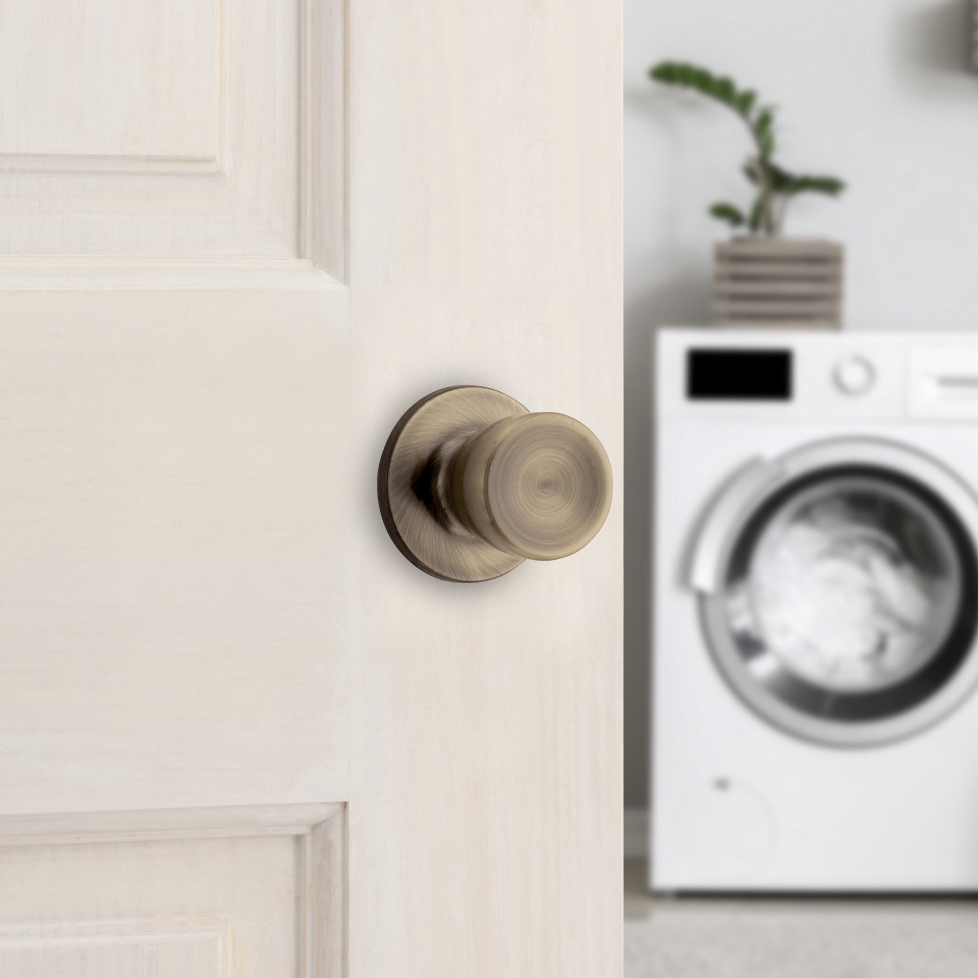 slide 4 of 6, RELIABILT Gallo Antique Brass Interior or Hall/Closet Passage Door Knob, 1 ct