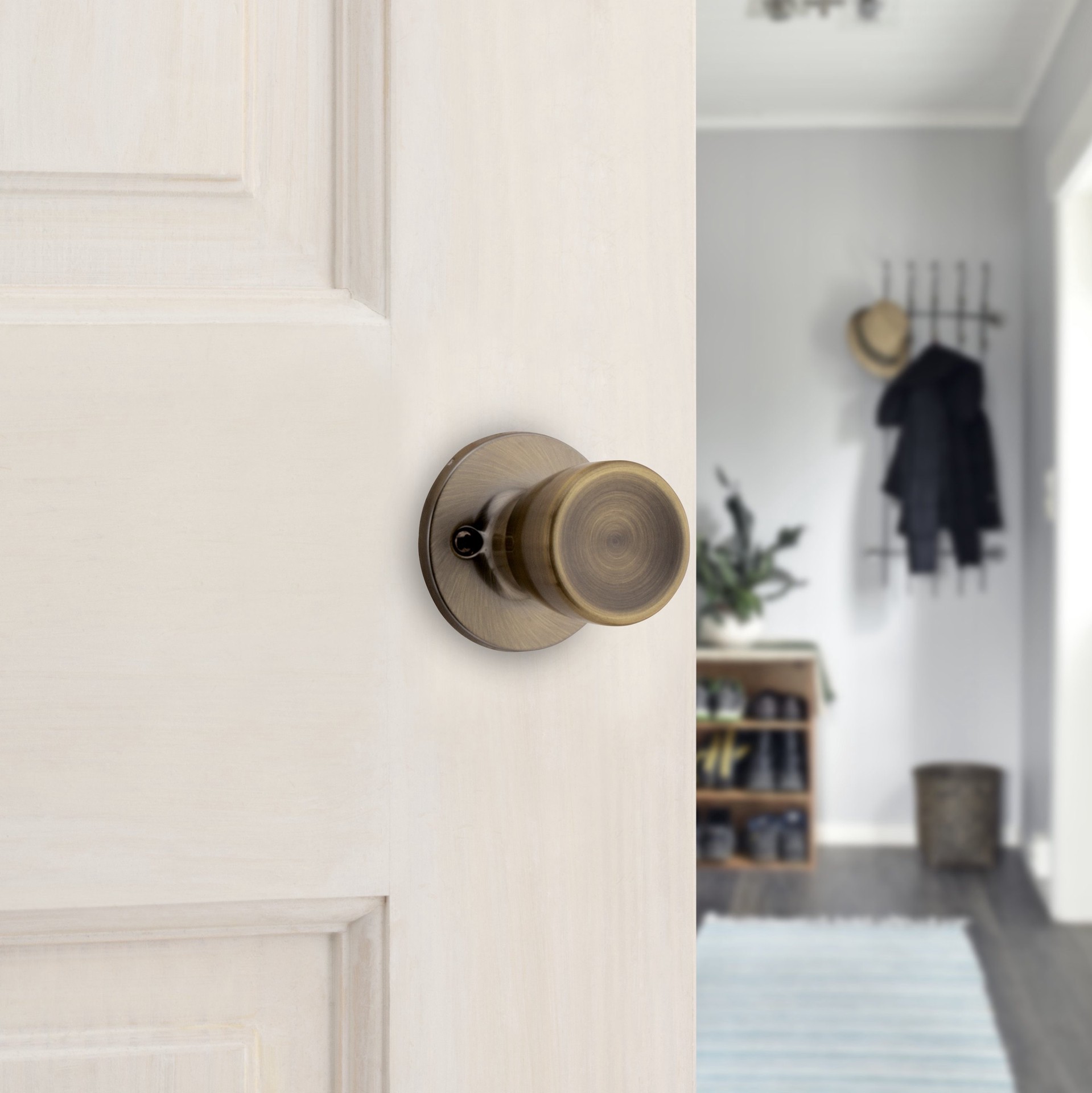 slide 5 of 6, RELIABILT Gallo Antique Brass Interior or Hall/Closet Passage Door Knob, 1 ct