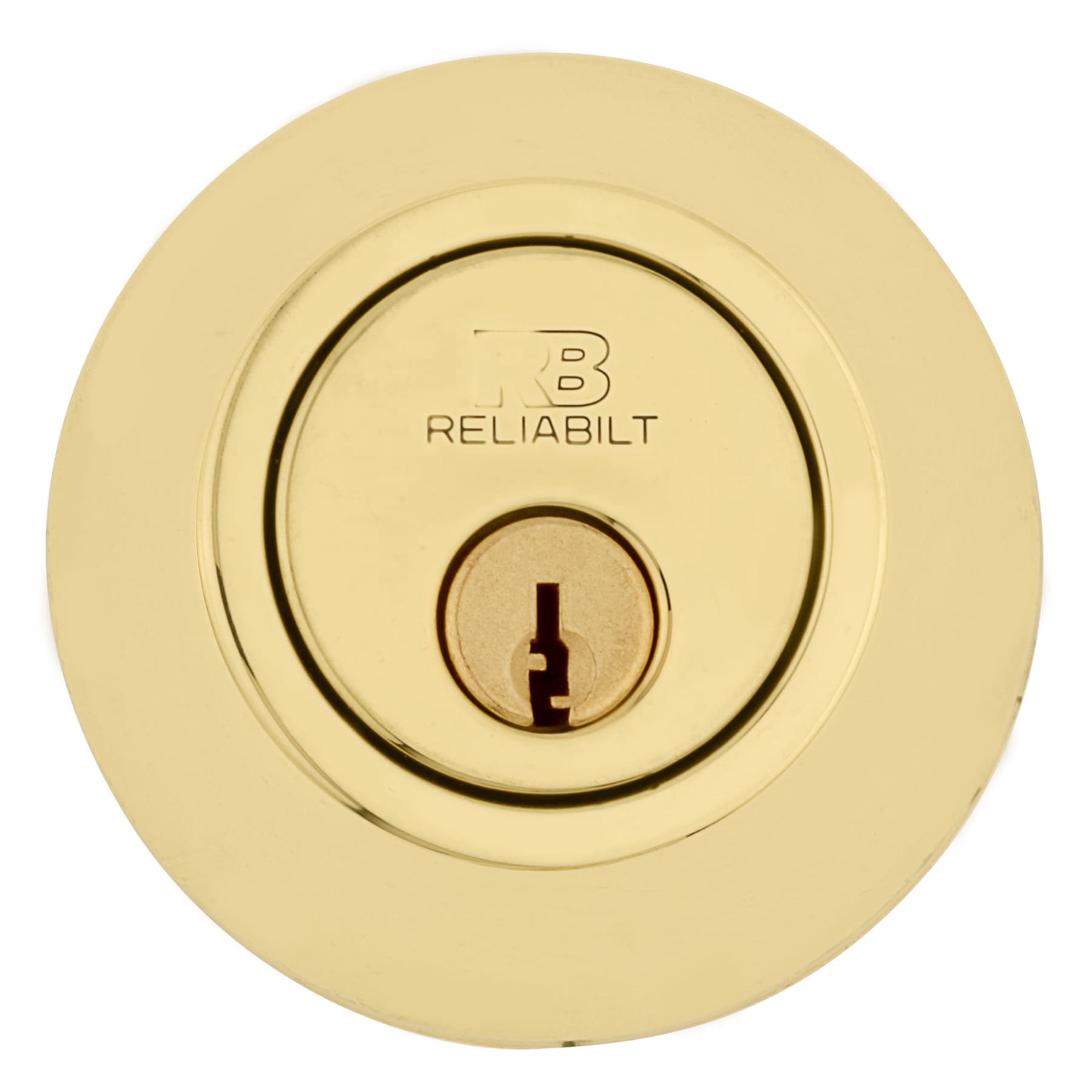 slide 6 of 6, RELIABILT Traditional Polished Brass Single Cylinder Deadbolt, 1 ct