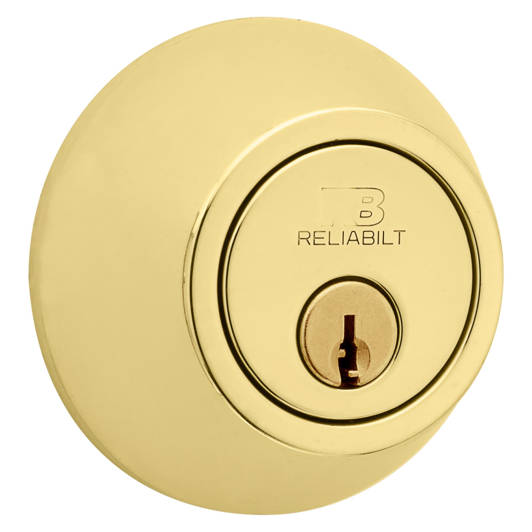 slide 1 of 6, RELIABILT Traditional Polished Brass Single Cylinder Deadbolt, 1 ct