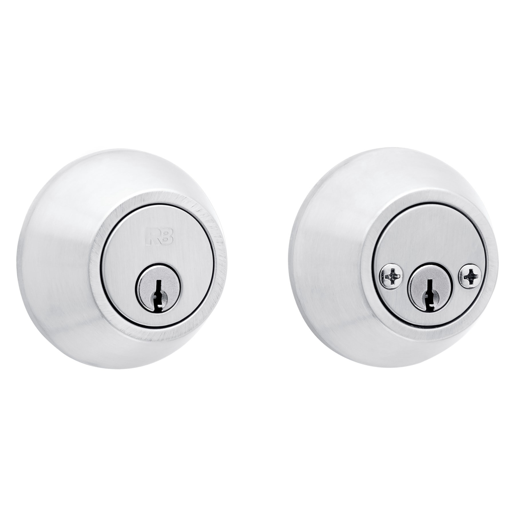 slide 3 of 6, RELIABILT Traditional Stainless Steel Double Cylinder Deadbolt, 1 ct