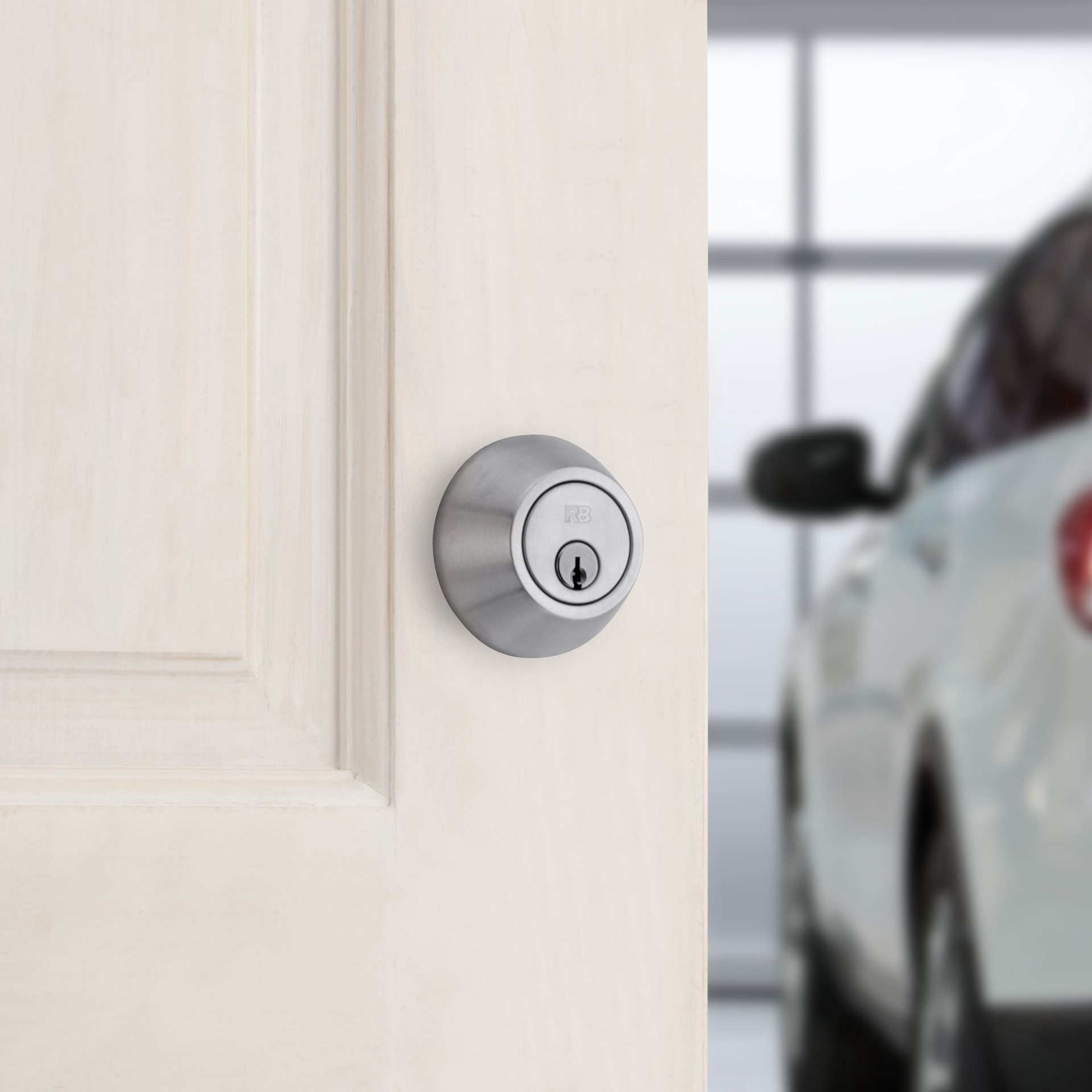 slide 4 of 6, RELIABILT Traditional Stainless Steel Double Cylinder Deadbolt, 1 ct