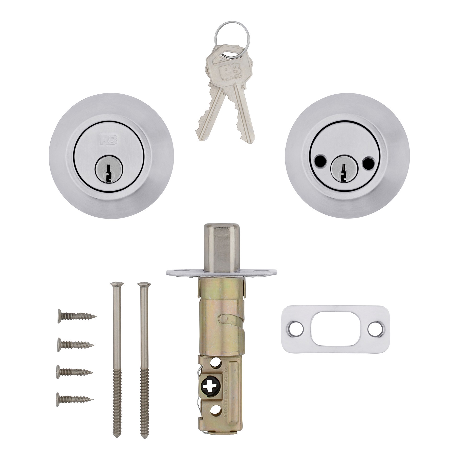 slide 6 of 6, RELIABILT Traditional Stainless Steel Double Cylinder Deadbolt, 1 ct