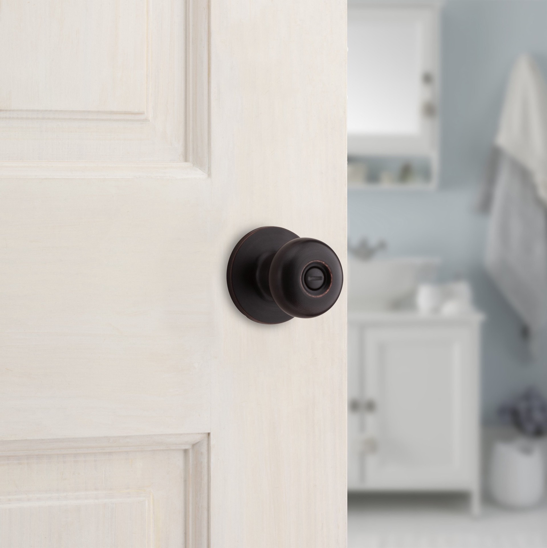 slide 4 of 6, RELIABILT Baron Antique Bronze Interior or Bed/Bath Privacy Door Knob, 1 ct