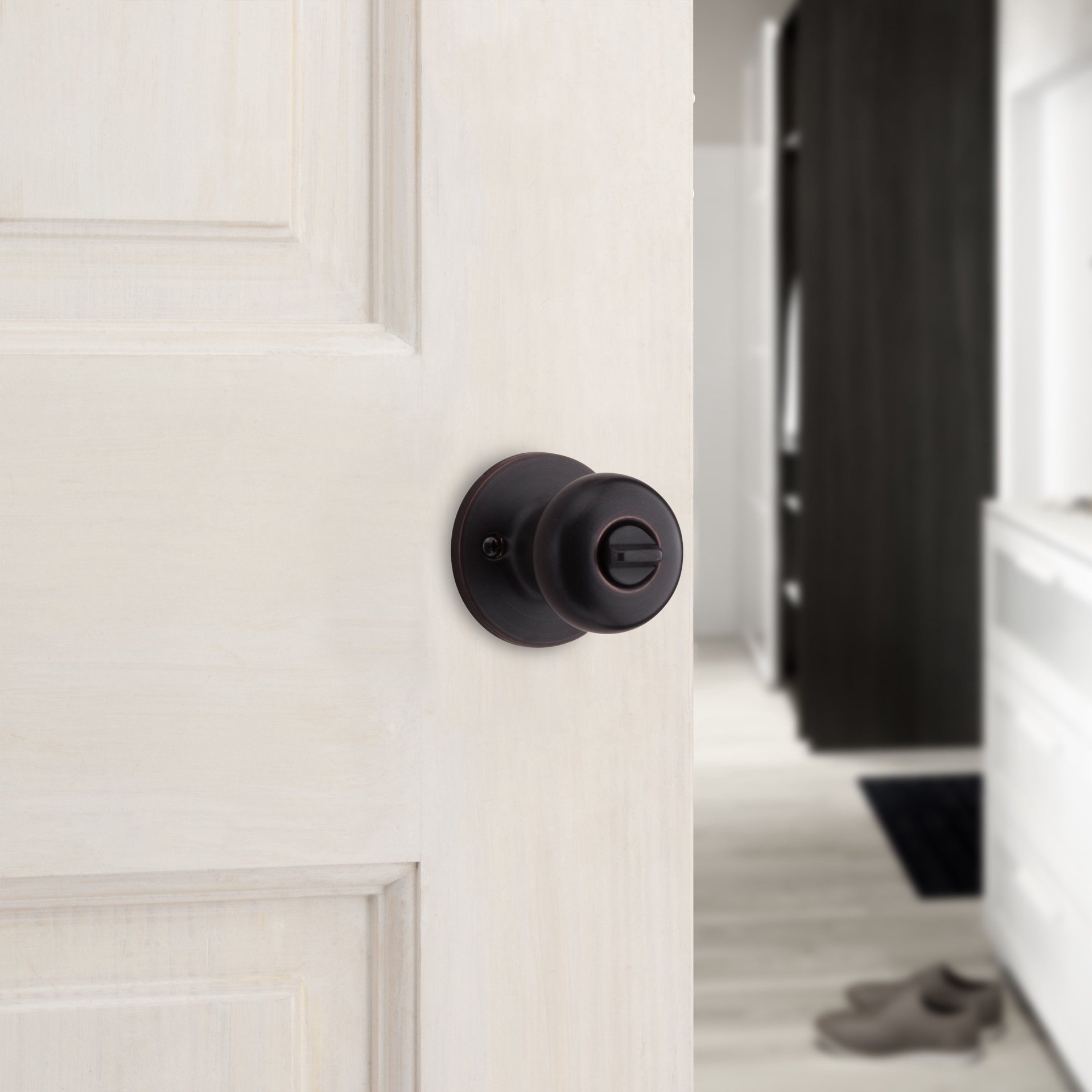 slide 5 of 6, RELIABILT Baron Antique Bronze Interior or Bed/Bath Privacy Door Knob, 1 ct