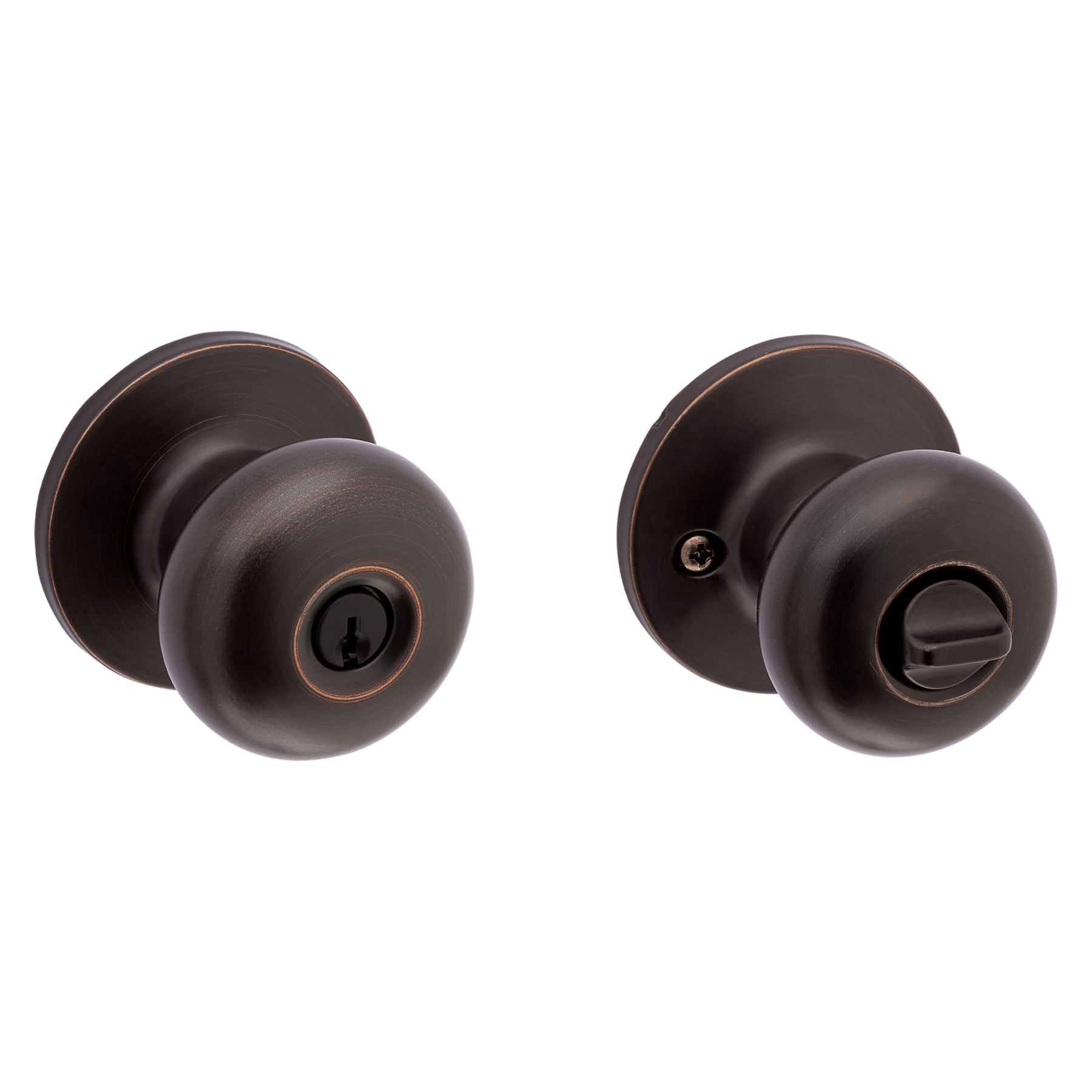 slide 3 of 6, RELIABILT Baron Antique Bronze Exterior Keyed Entry Door Knob, 1 ct