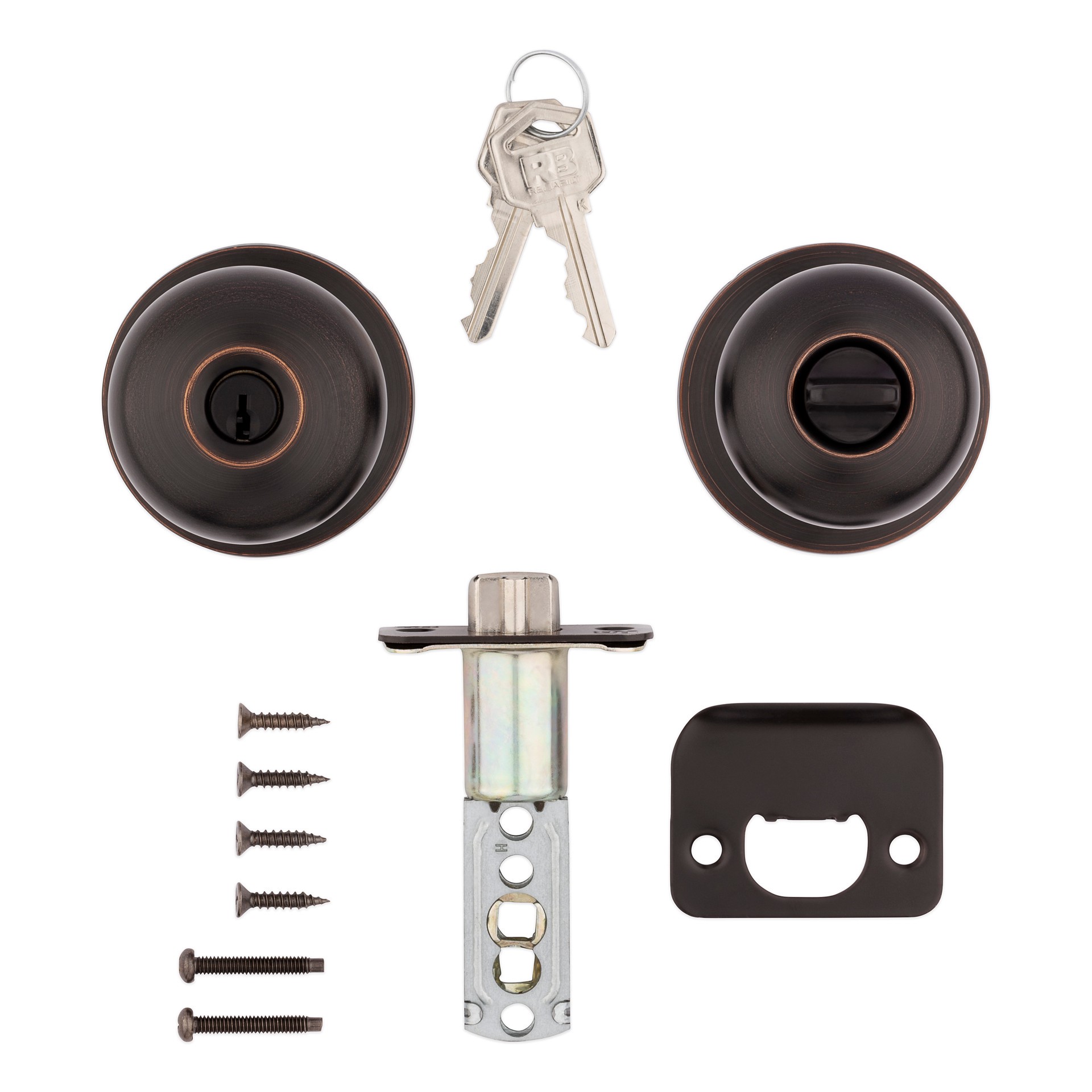 slide 6 of 6, RELIABILT Baron Antique Bronze Exterior Keyed Entry Door Knob, 1 ct