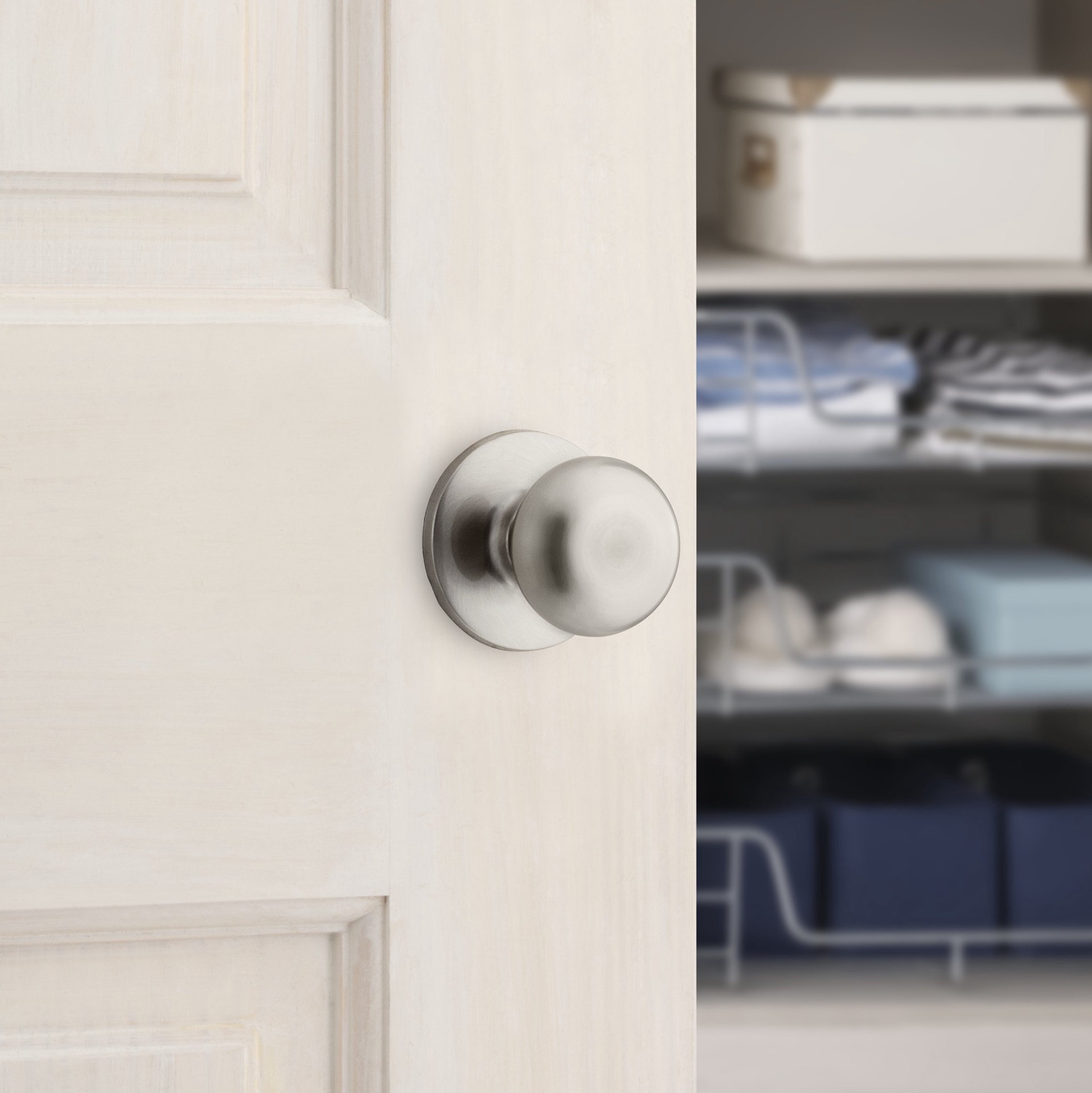 slide 3 of 6, RELIABILT Baron Satin Nickel Interior or Dummy Door Knob, 1 ct