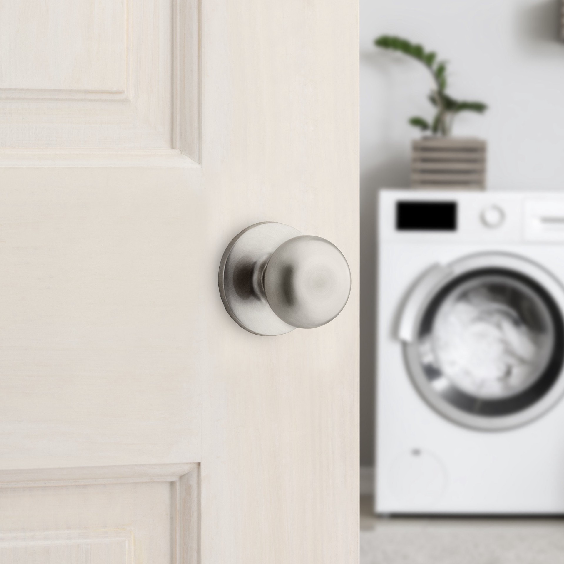 slide 4 of 6, RELIABILT Baron Satin Nickel Interior or Hall/Closet Passage Door Knob, 1 ct