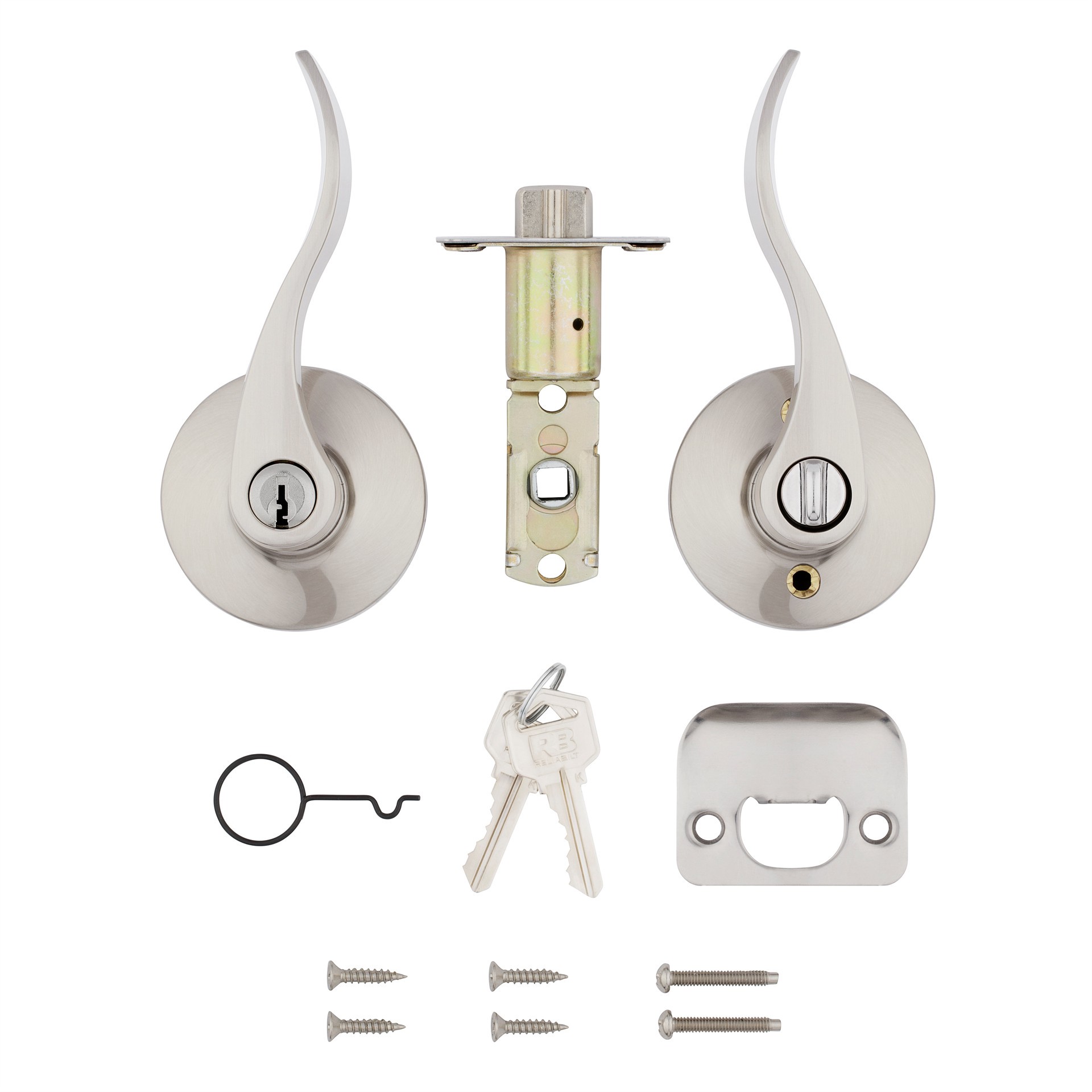 slide 6 of 6, RELIABILT Olivia Satin Nickel Exterior Keyed Entry Door Handle, 1 ct