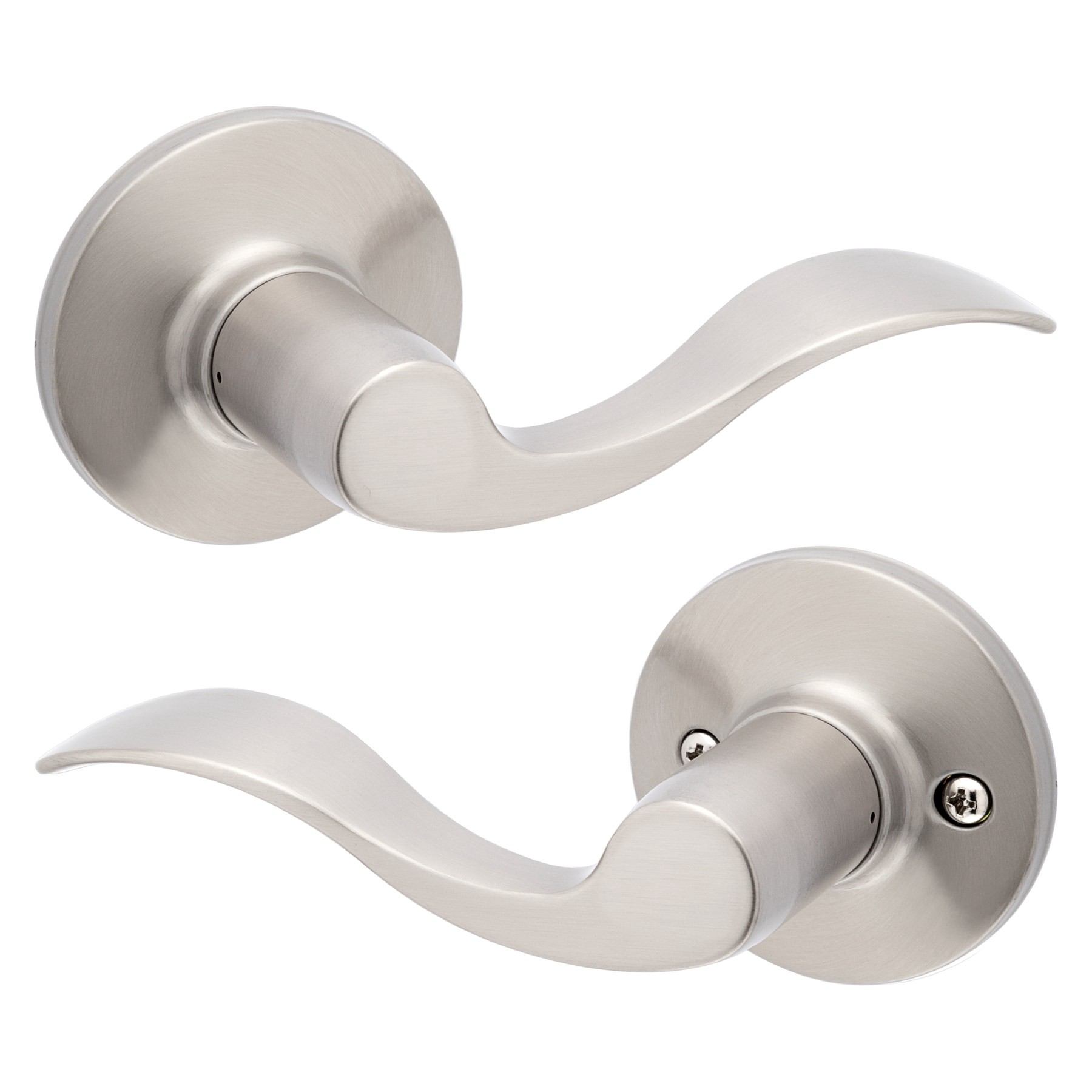 slide 3 of 6, RELIABILT Olivia Satin Nickel Interior or Hall/Closet Passage Door Handle, 1 ct