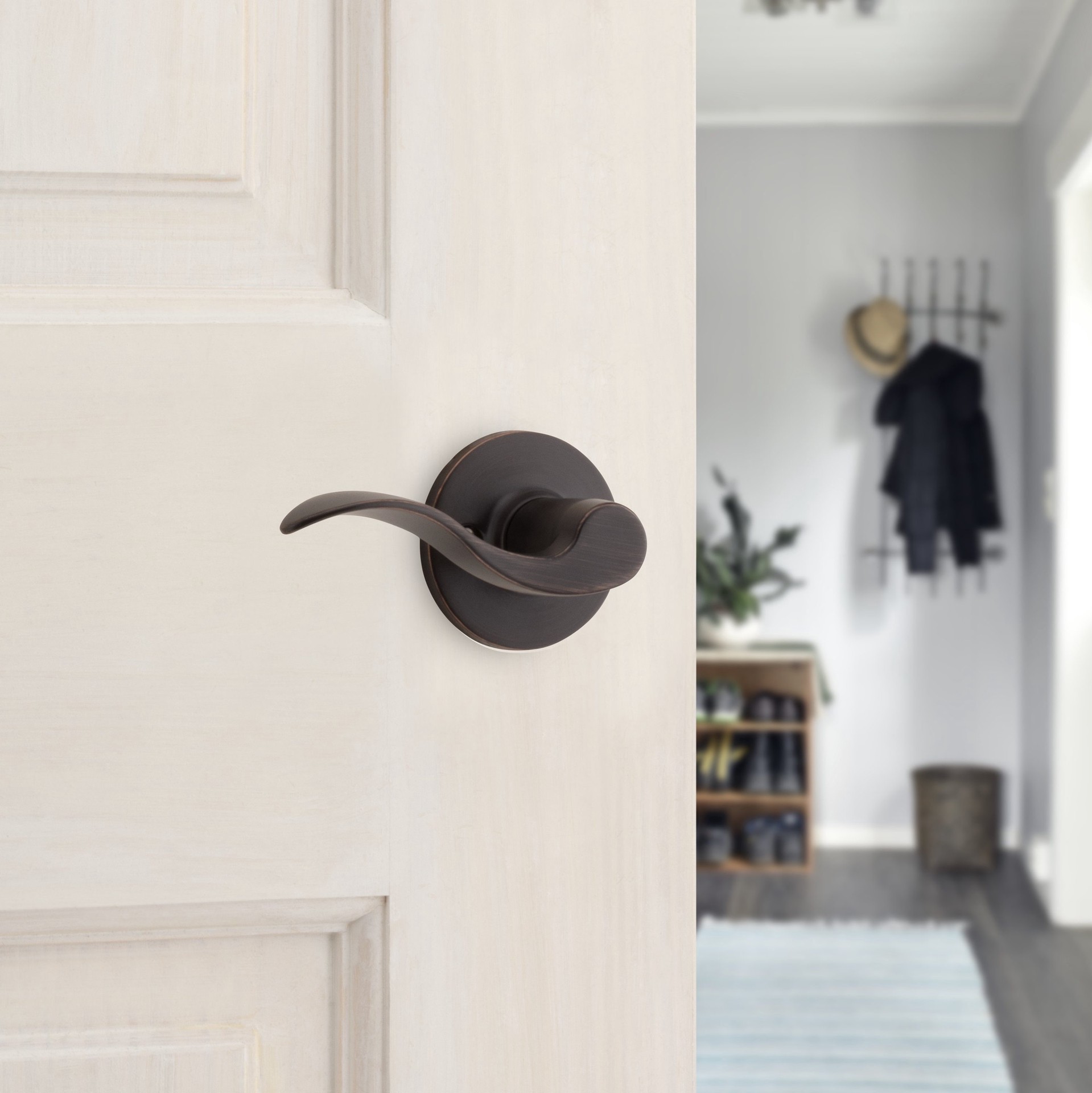 slide 5 of 6, RELIABILT Olivia Antique Bronze Interior or Hall/Closet Passage Door Handle, 1 ct