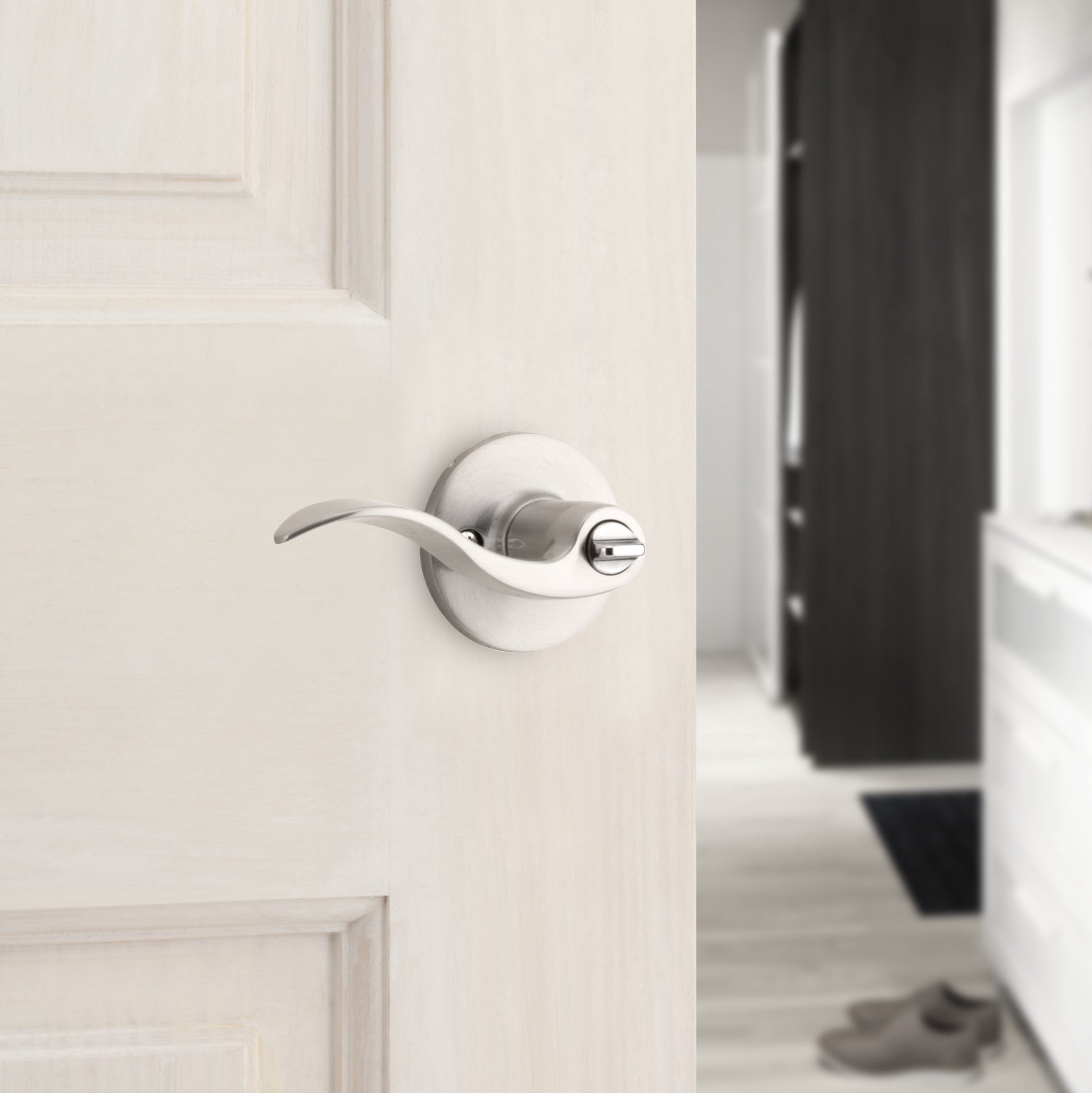 slide 5 of 6, RELIABILT Olivia Satin Nickel Interior or Bed/Bath Privacy Door Handle, 1 ct