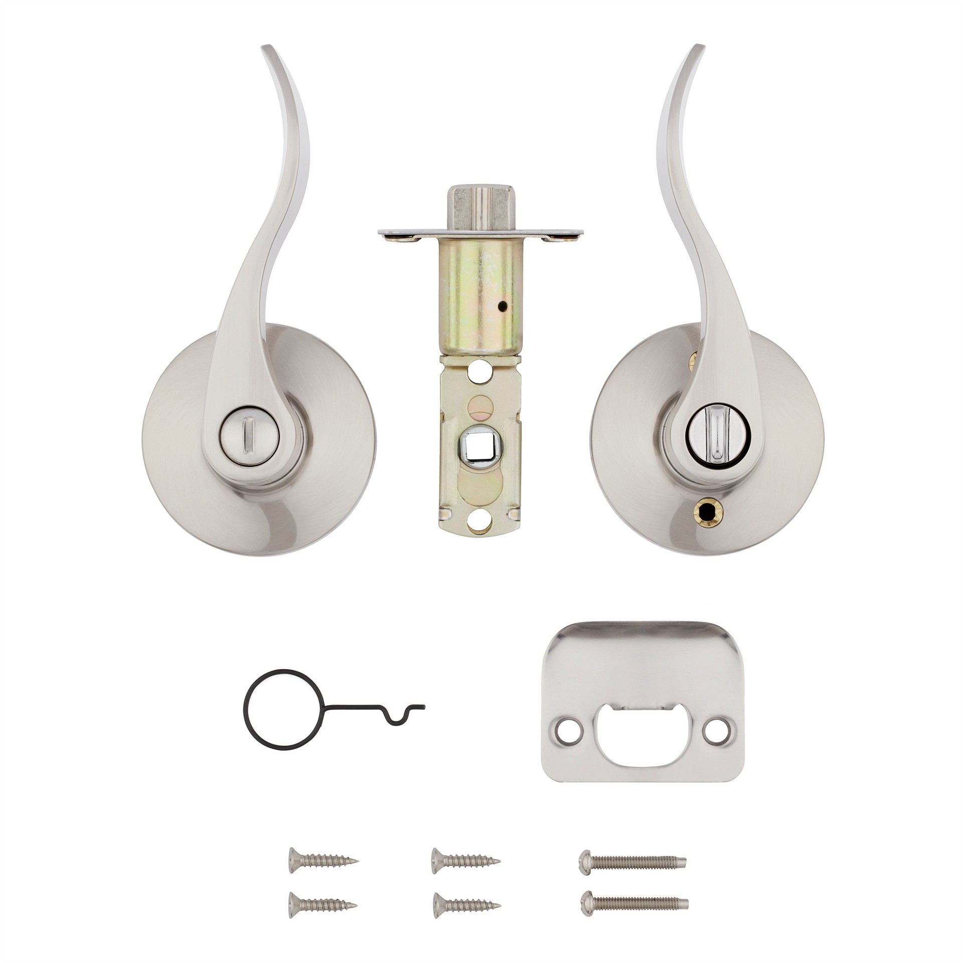 slide 6 of 6, RELIABILT Olivia Satin Nickel Interior or Bed/Bath Privacy Door Handle, 1 ct