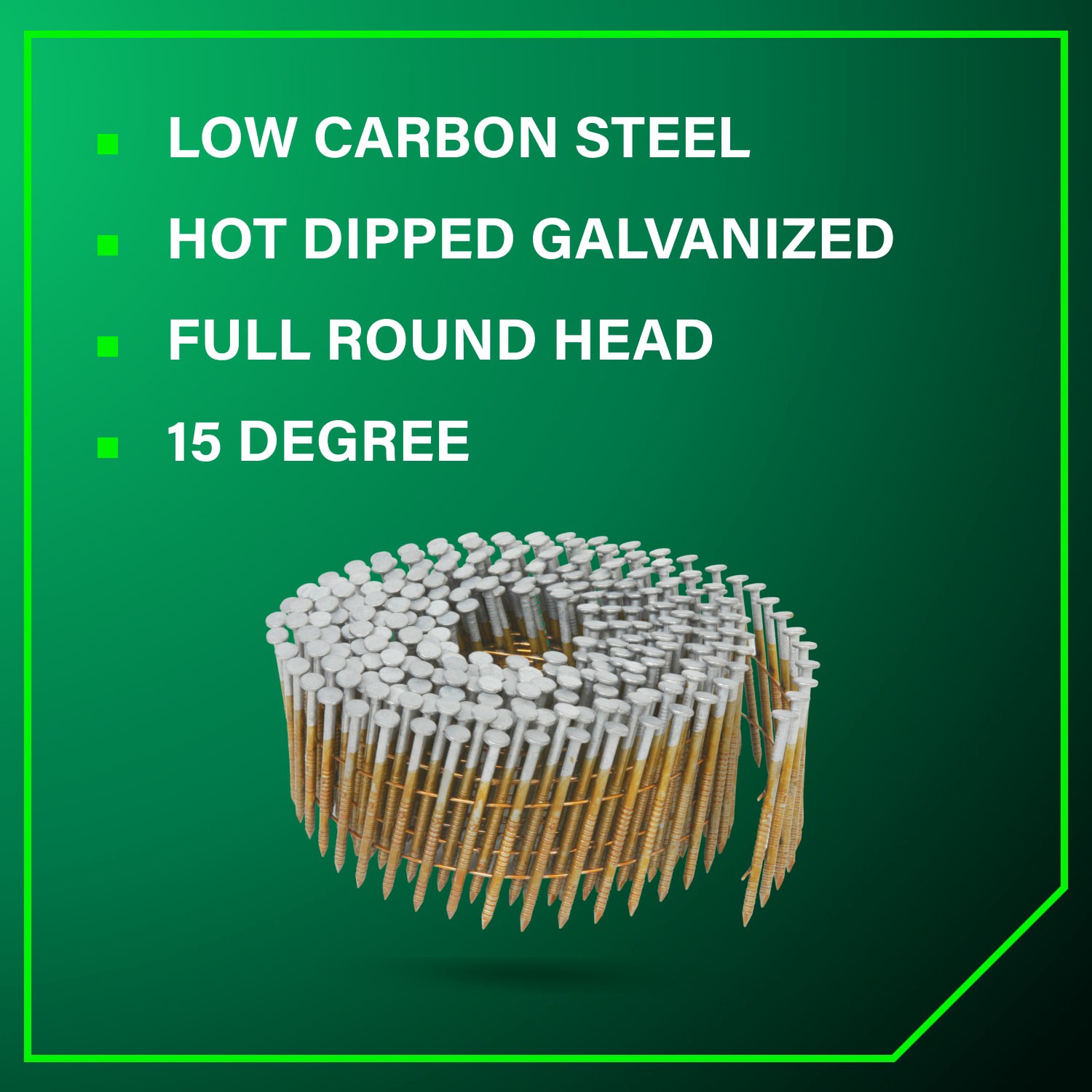 slide 4 of 6, Metabo HPT 1-3/4-in 15 -Degree Hot-dipped galvanized Ring Shank Wire Collated Siding Nails 3600 -Per Box, 1 ct