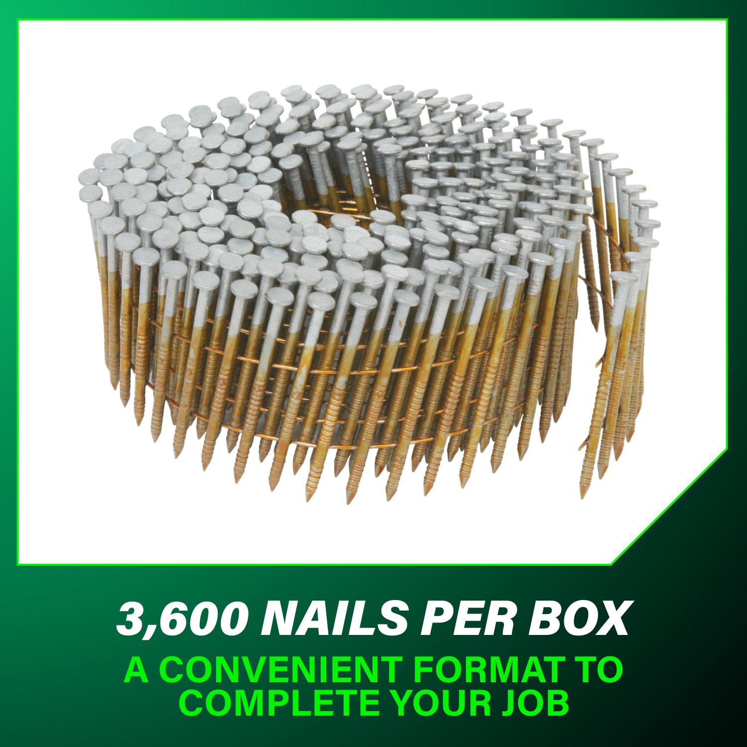 slide 6 of 6, Metabo HPT 1-3/4-in 15 -Degree Hot-dipped galvanized Ring Shank Wire Collated Siding Nails 3600 -Per Box, 1 ct