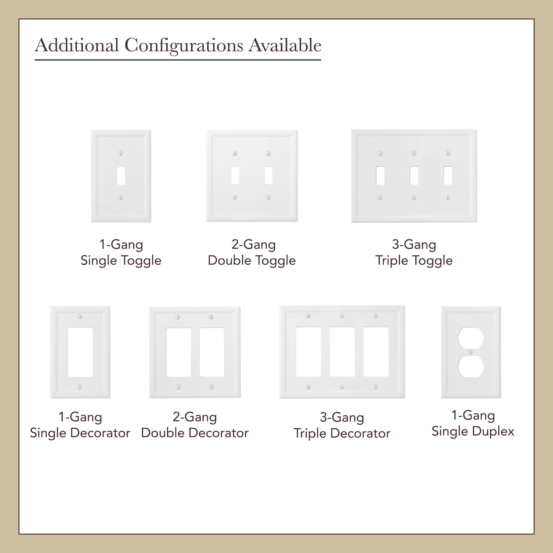 slide 5 of 6, allen + roth Somerset 1 -Gang Standard Size Bright white Cast stone Indoor Toggle Wall Plate, 1 ct