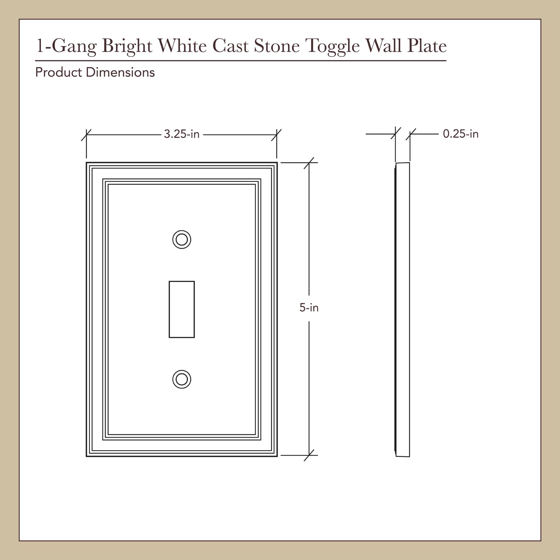 slide 2 of 6, allen + roth Somerset 1 -Gang Standard Size Bright white Cast stone Indoor Toggle Wall Plate, 1 ct