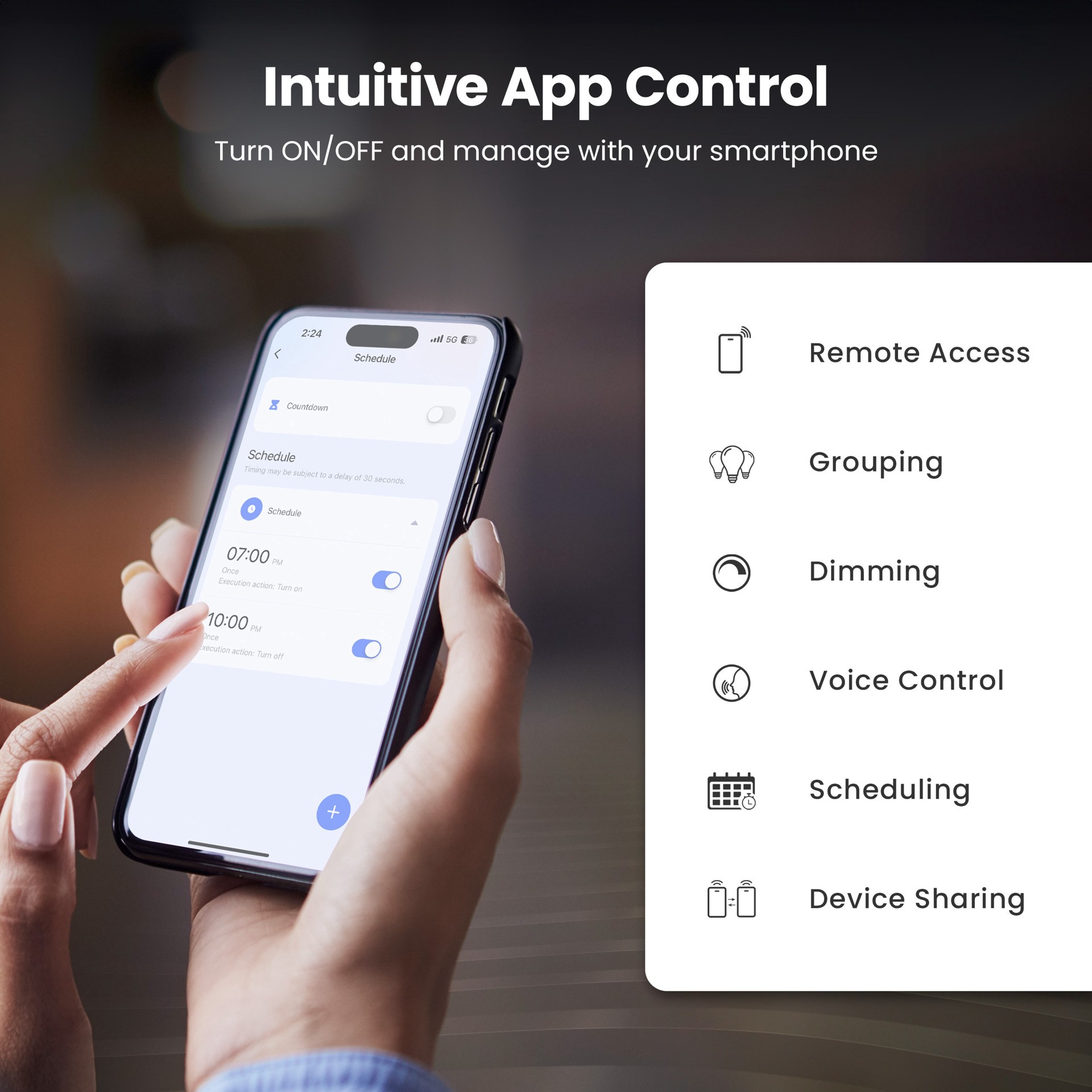 slide 4 of 6, Feit Electric Feit Smart WiFi 65 -Watt EQ BR30 RGB Medium base (E-26) Dimmable Smart LED Spot Flood Light Bulb, 1 ct