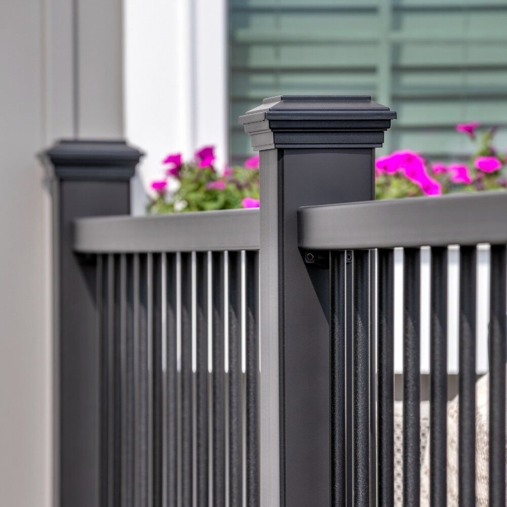 slide 2 of 6, Trex 4-in x 4-in x 4-1/2-ft Charcoal Black Composite Deck Post sleeve, 1 ct