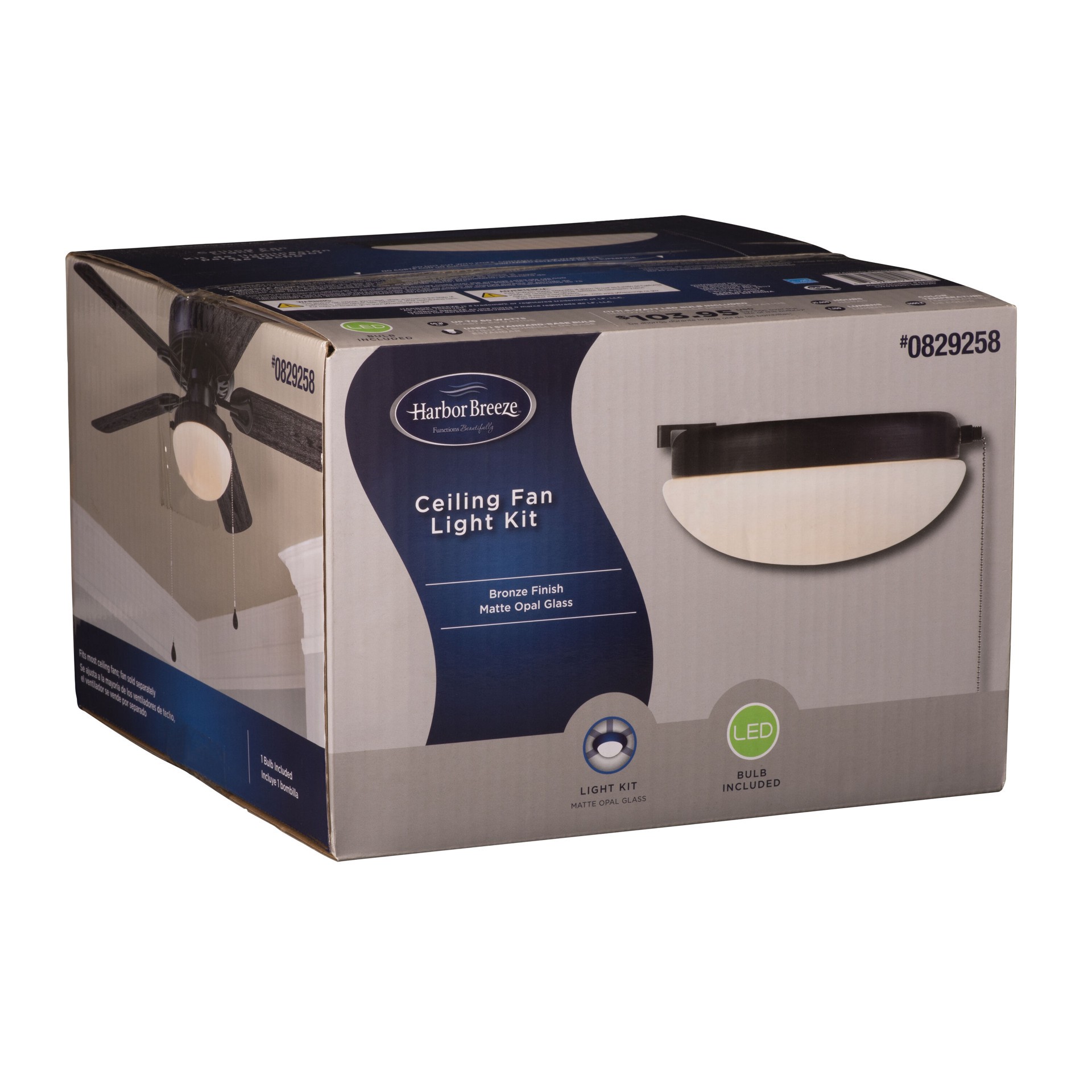 slide 6 of 6, Harbor Breeze Calera 10.25-in 1 -Light Bronze LED Ceiling Fan Light Kit, 1 ct