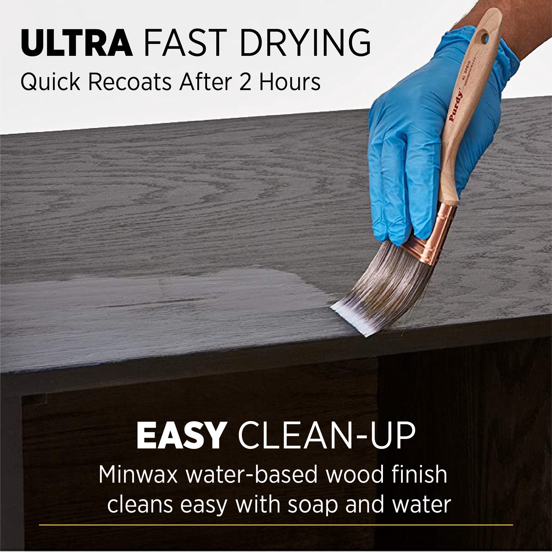 slide 4 of 6, Minwax Polycrylic Water-based Clear Transparent Flat Interior Stain ( Half-pint ), 1 ct