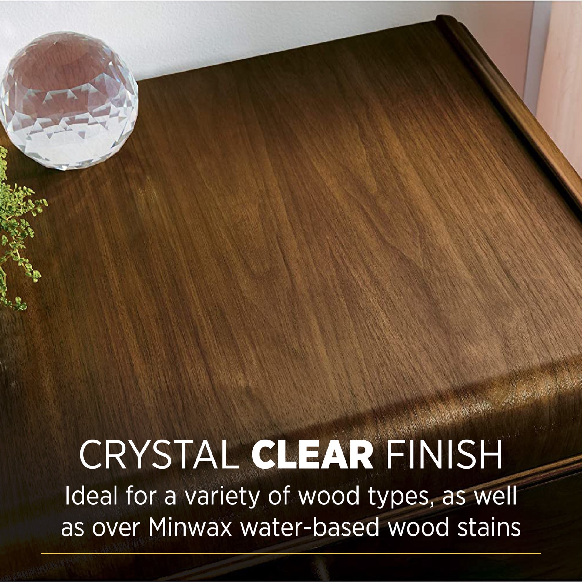 slide 2 of 6, Minwax Polycrylic Water-based Clear Transparent Flat Interior Stain ( Half-pint ), 1 ct