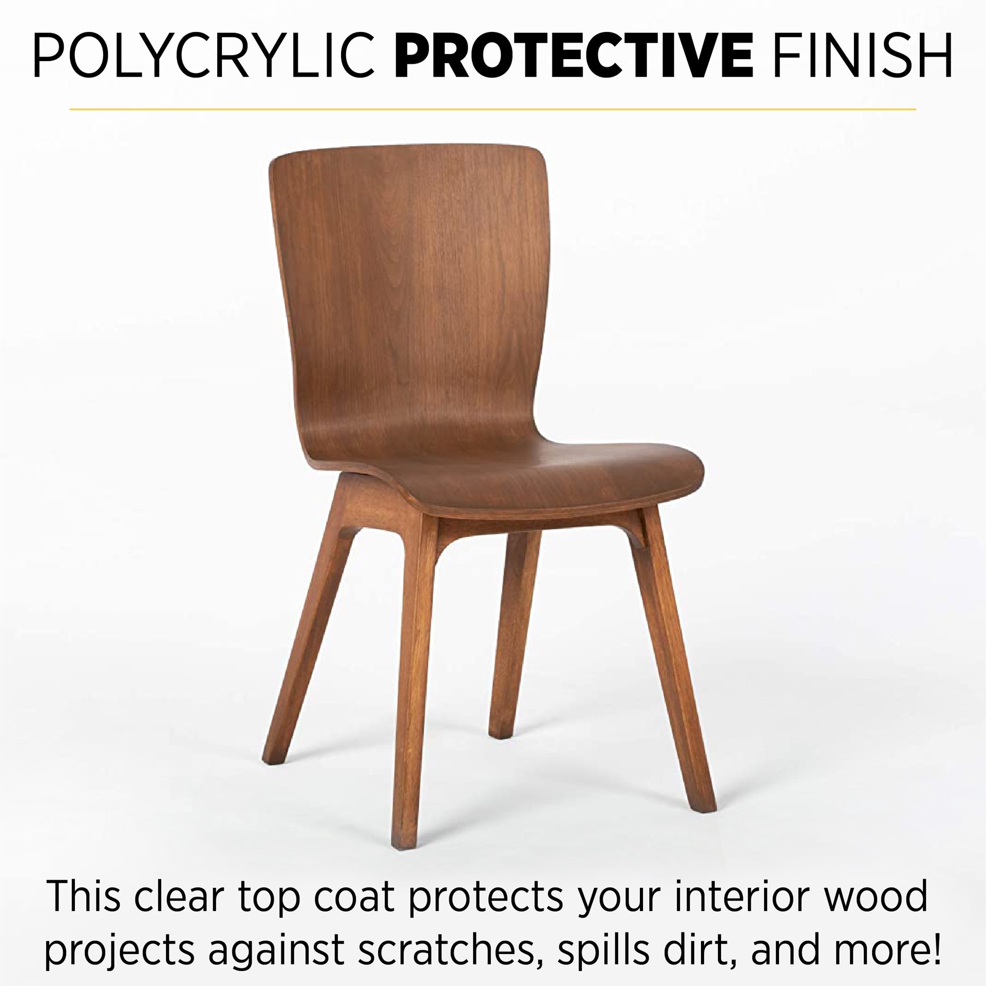 slide 5 of 6, Minwax Polycrylic Water-based Clear Transparent Flat Interior Stain ( Half-pint ), 1 ct