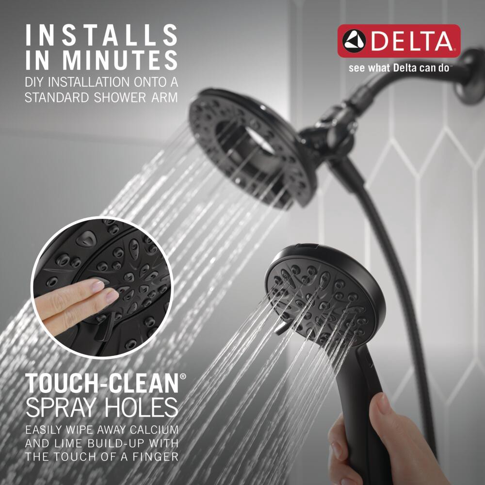 slide 5 of 6, Delta In2ition 4.0 -Spray Matte Black 6-in Round Shower Head with Handheld Combo 2.5 GPM, 1 ct