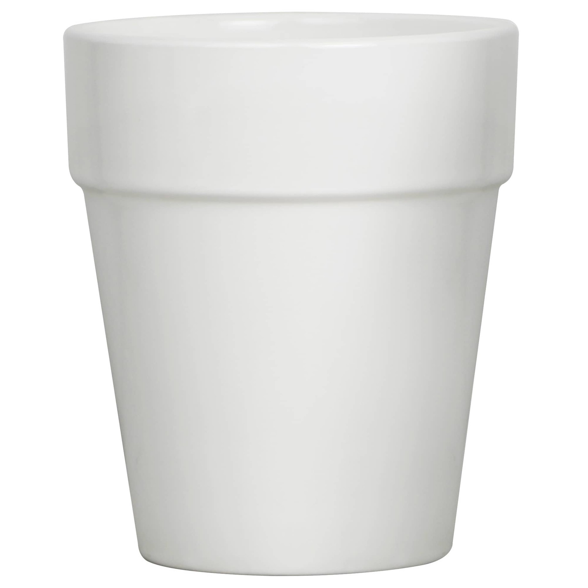 slide 1 of 6, allen + roth Round 5.83-in W x 4.92-in L White Ceramic Indoor Planter, 1 ct
