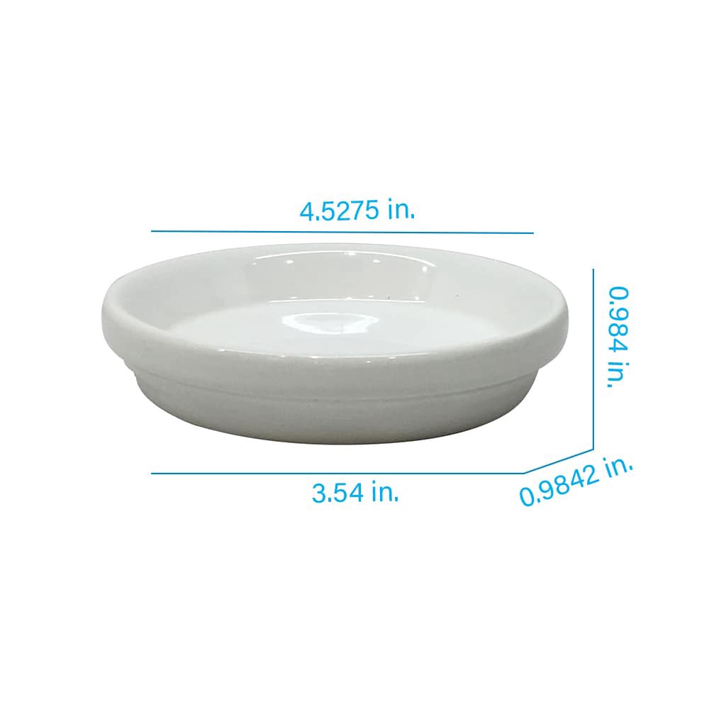slide 3 of 5, allen + roth Round 1.0-in W x 4.5-in L White Ceramic Indoor Planter, 1 ct