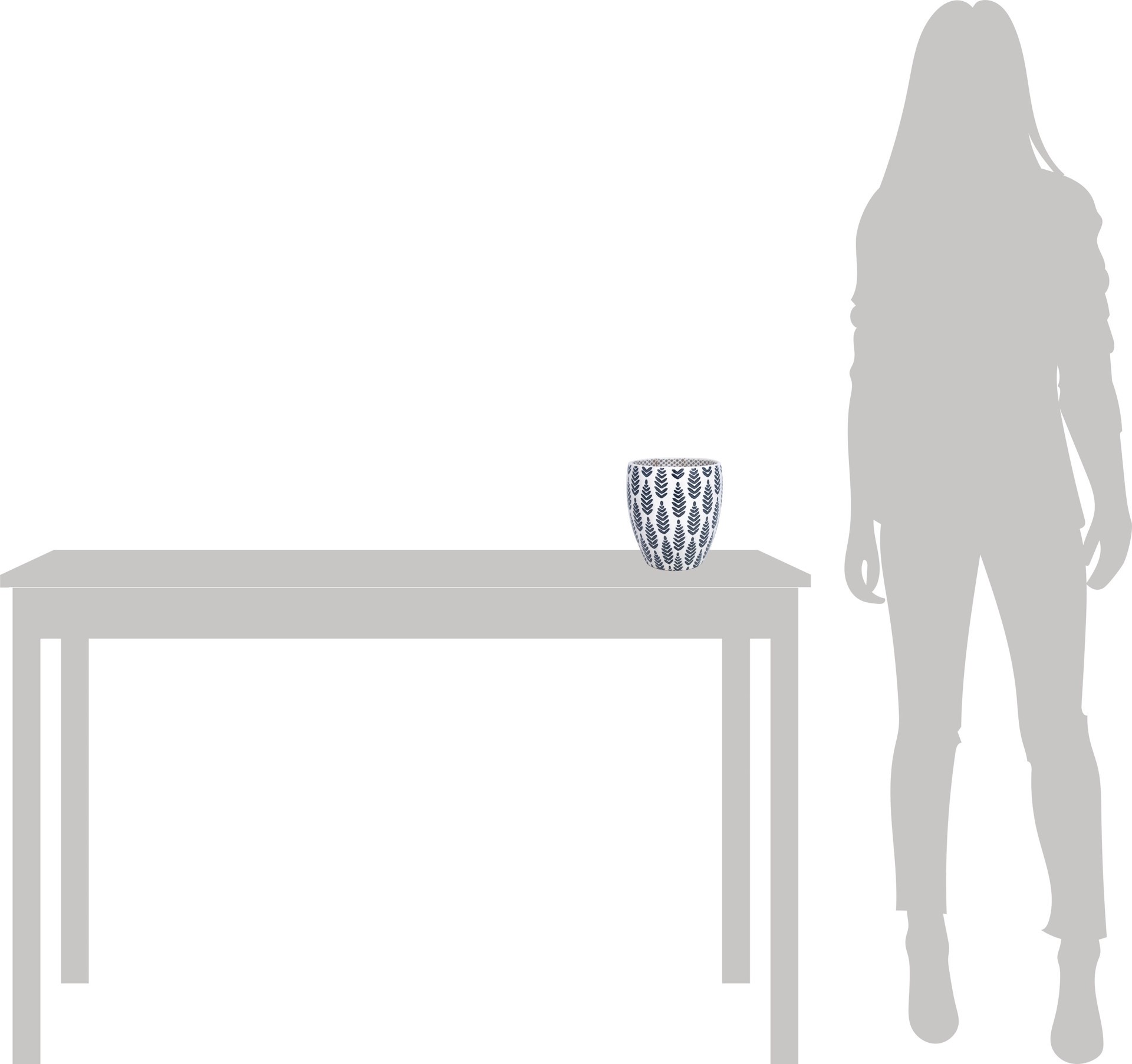 slide 6 of 6, allen + roth Round 5.31-in W x 18.51-in L Multiple colors/finishes Ceramic Indoor Planter, 1 ct