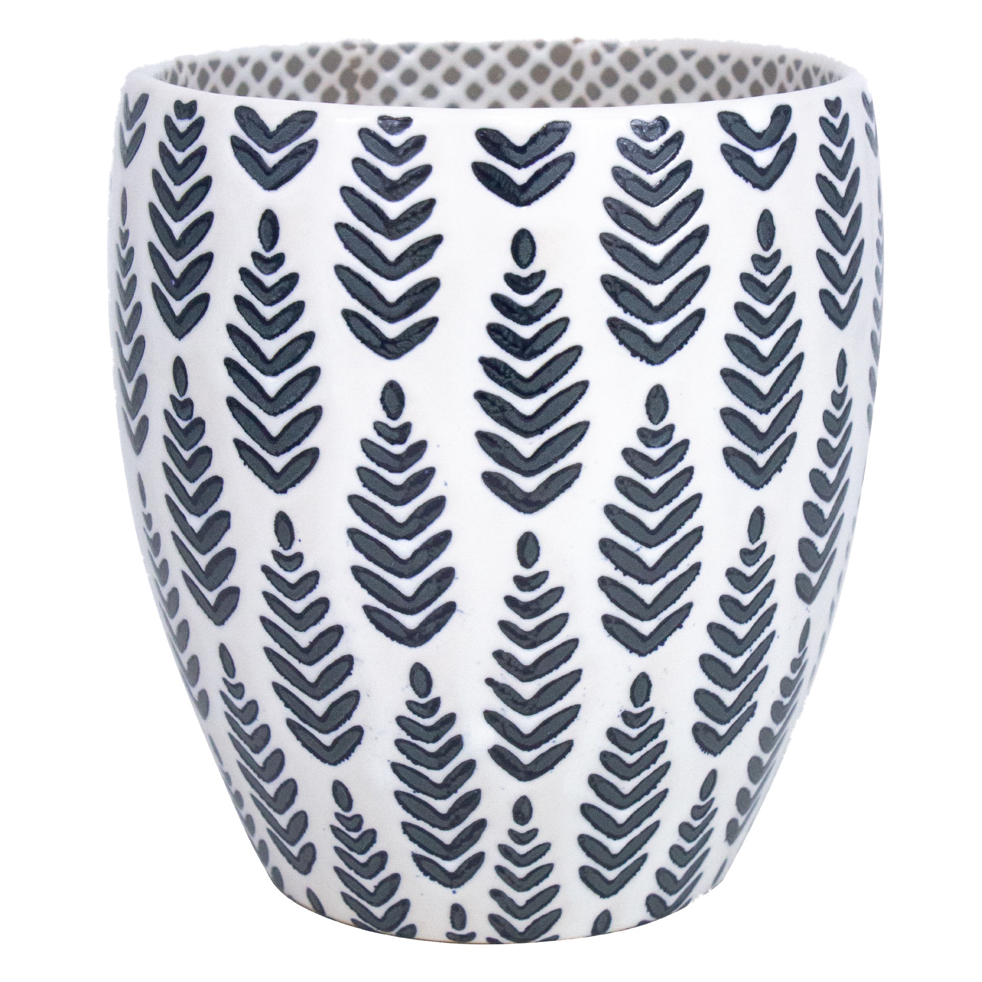 slide 1 of 6, allen + roth Round 5.31-in W x 18.51-in L Multiple colors/finishes Ceramic Indoor Planter, 1 ct