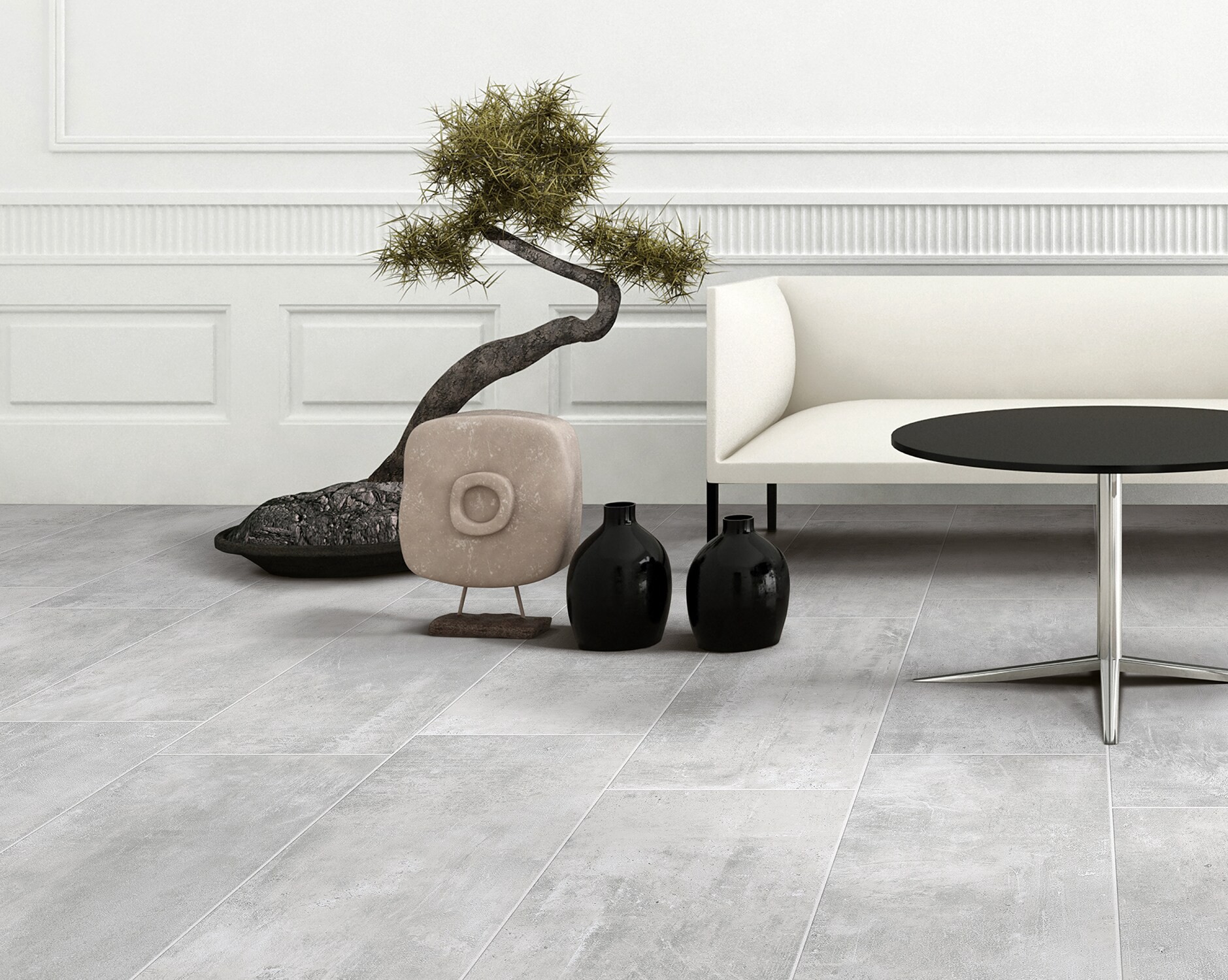 slide 4 of 6, allen + roth Cityscape Gray 12-in x 24-in Glazed Porcelain Floor and Wall Tile ( 1.96-sq ft Piece ), 1 ct