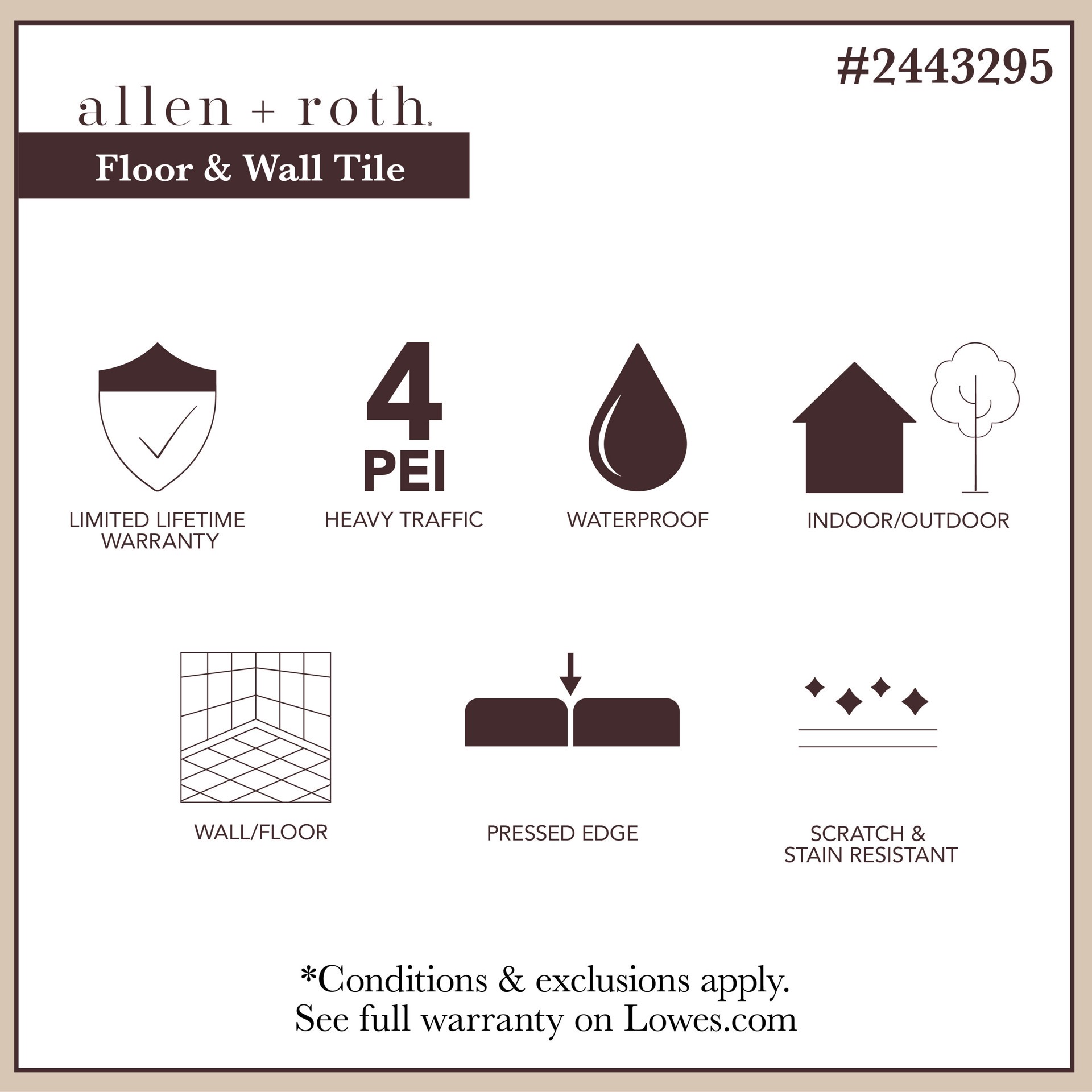 slide 2 of 6, allen + roth Sovereign Stone Pearl 12-in x 12-in Glazed Porcelain Mosaic Floor and Wall Tile ( 0.97-sq ft Piece ), 1 ct