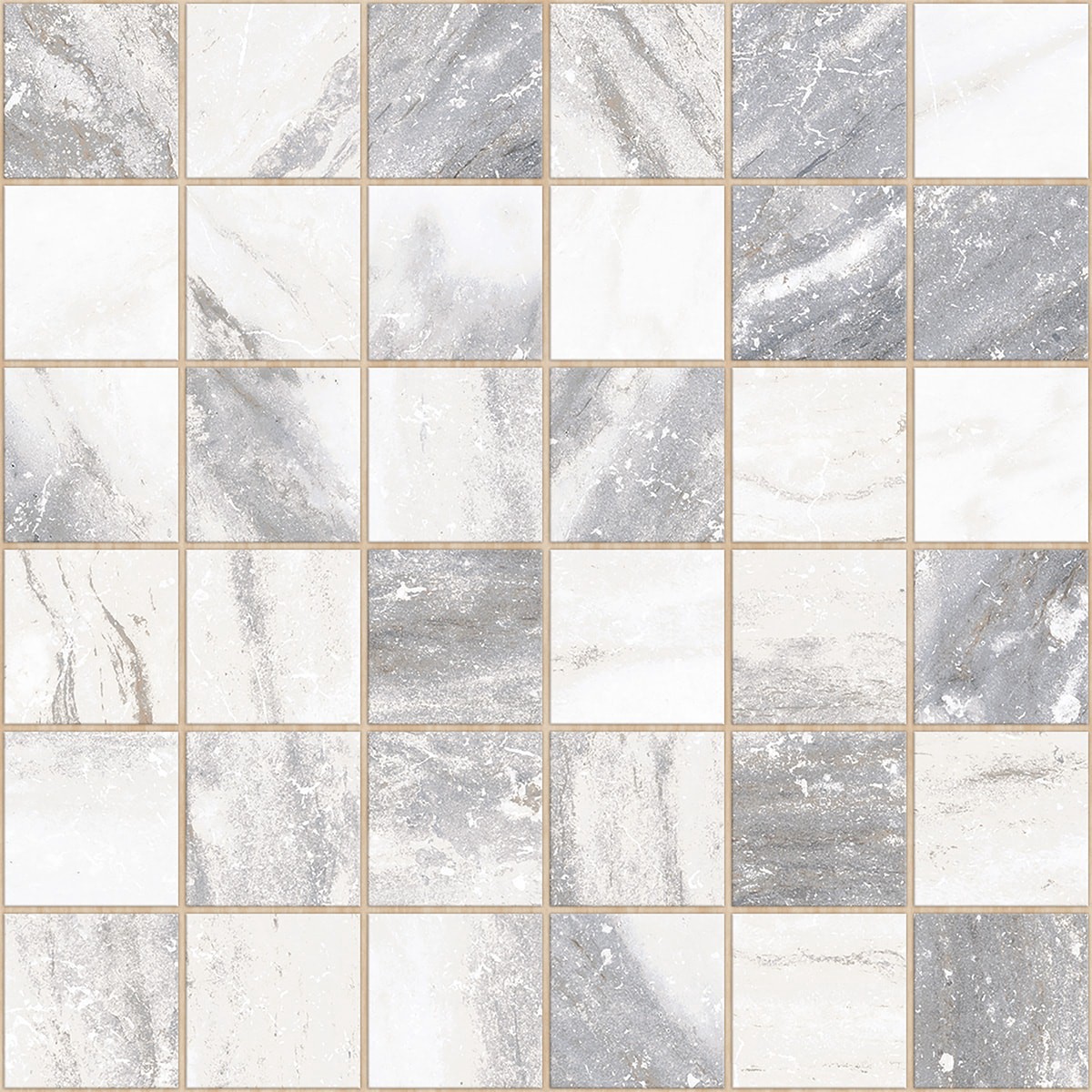 slide 4 of 6, allen + roth Sovereign Stone Pearl 12-in x 12-in Glazed Porcelain Mosaic Floor and Wall Tile ( 0.97-sq ft Piece ), 1 ct