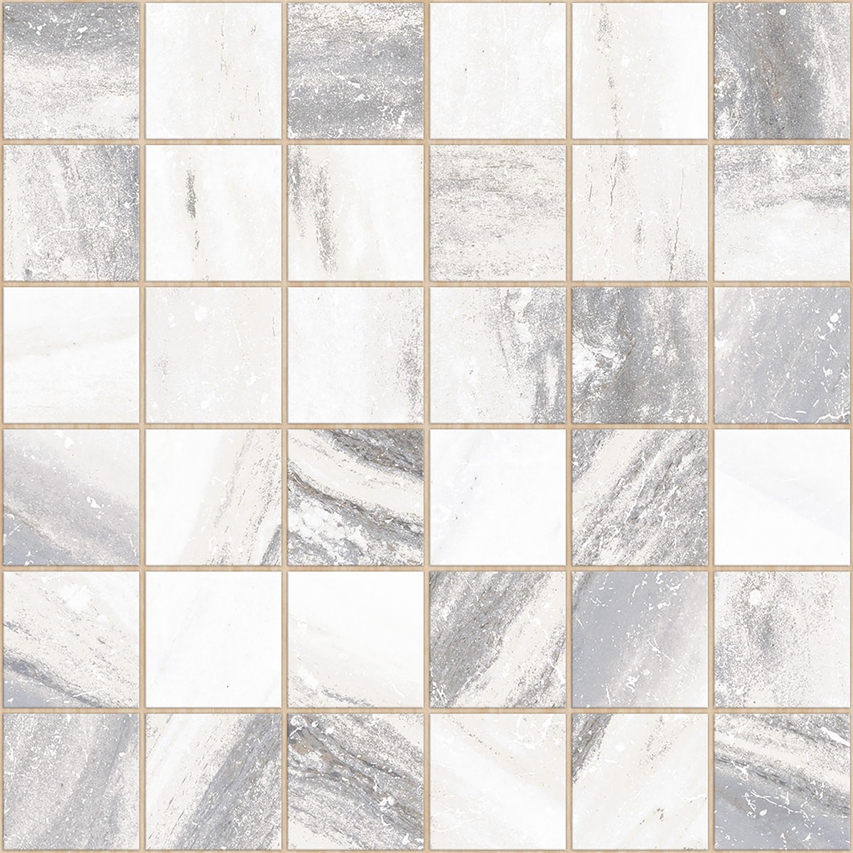 slide 1 of 6, allen + roth Sovereign Stone Pearl 12-in x 12-in Glazed Porcelain Mosaic Floor and Wall Tile ( 0.97-sq ft Piece ), 1 ct