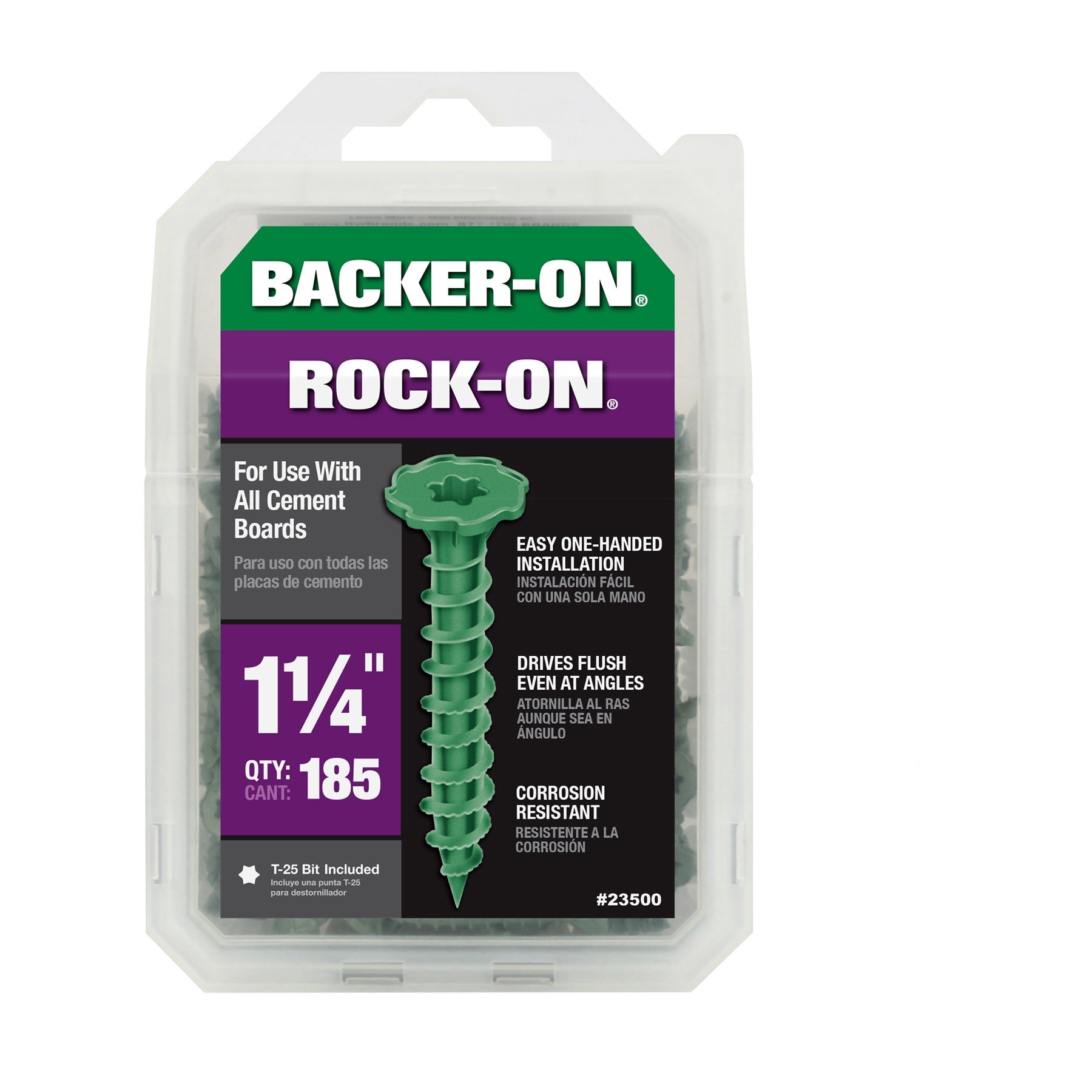 slide 1 of 6, Backer-On Rock-On #9 x 1-1/4-in Star -Drive Self-drilling Cement board Screws 185 -Count, 1 ct