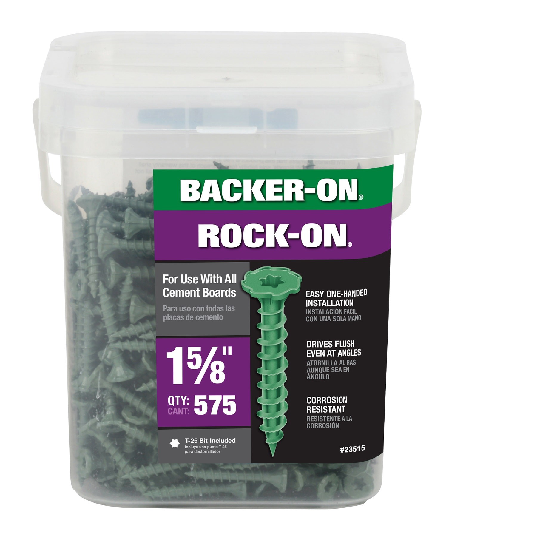 slide 1 of 6, Backer-On Rock-On #9 x 1-5/8-in Star -Drive Self-drilling Cement board Screws 575 -Count, 1 ct