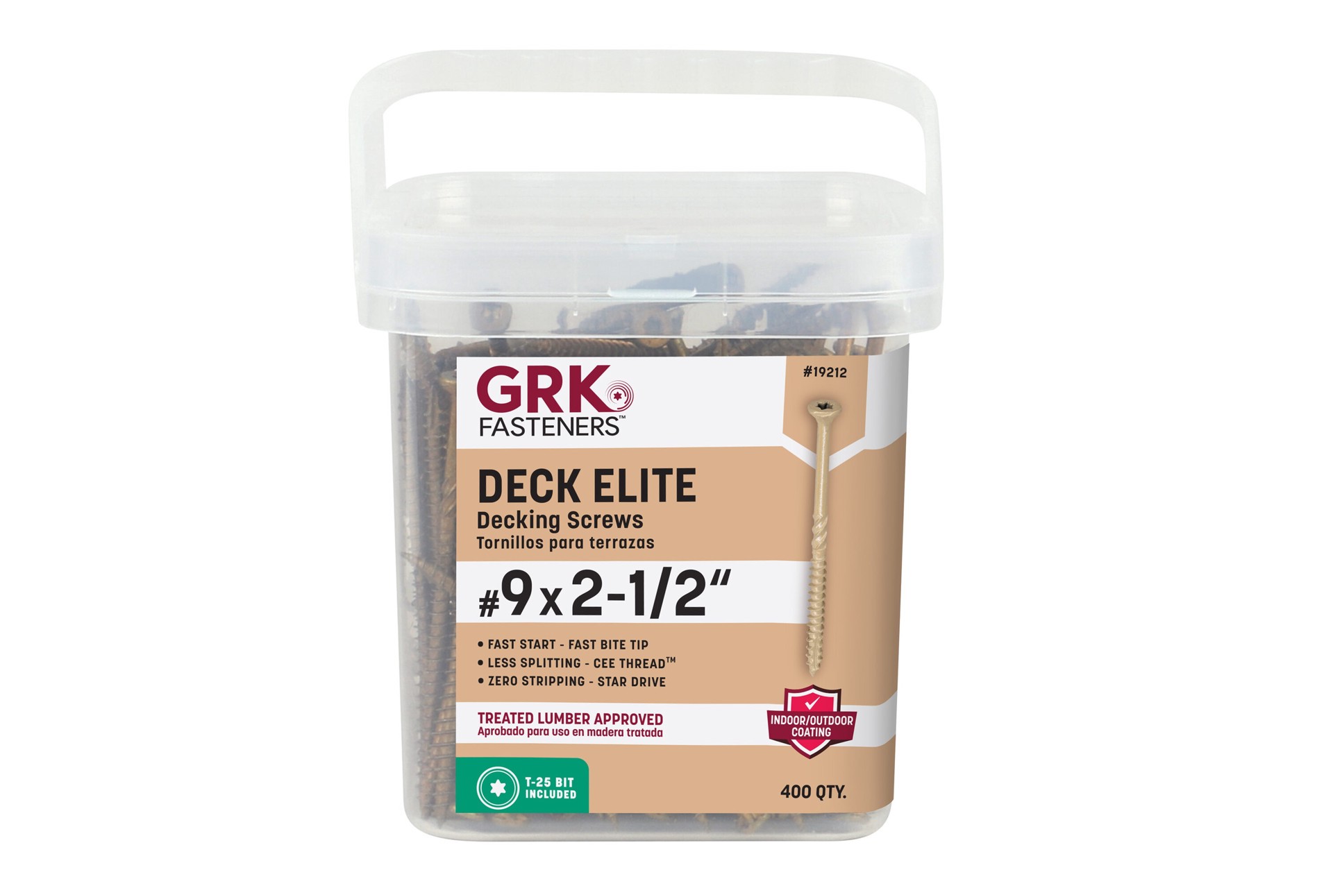 slide 1 of 6, GRK #9 x 2-1/2-in Wood to wood Deck Screws ( 400 -Per Box ), 1 ct