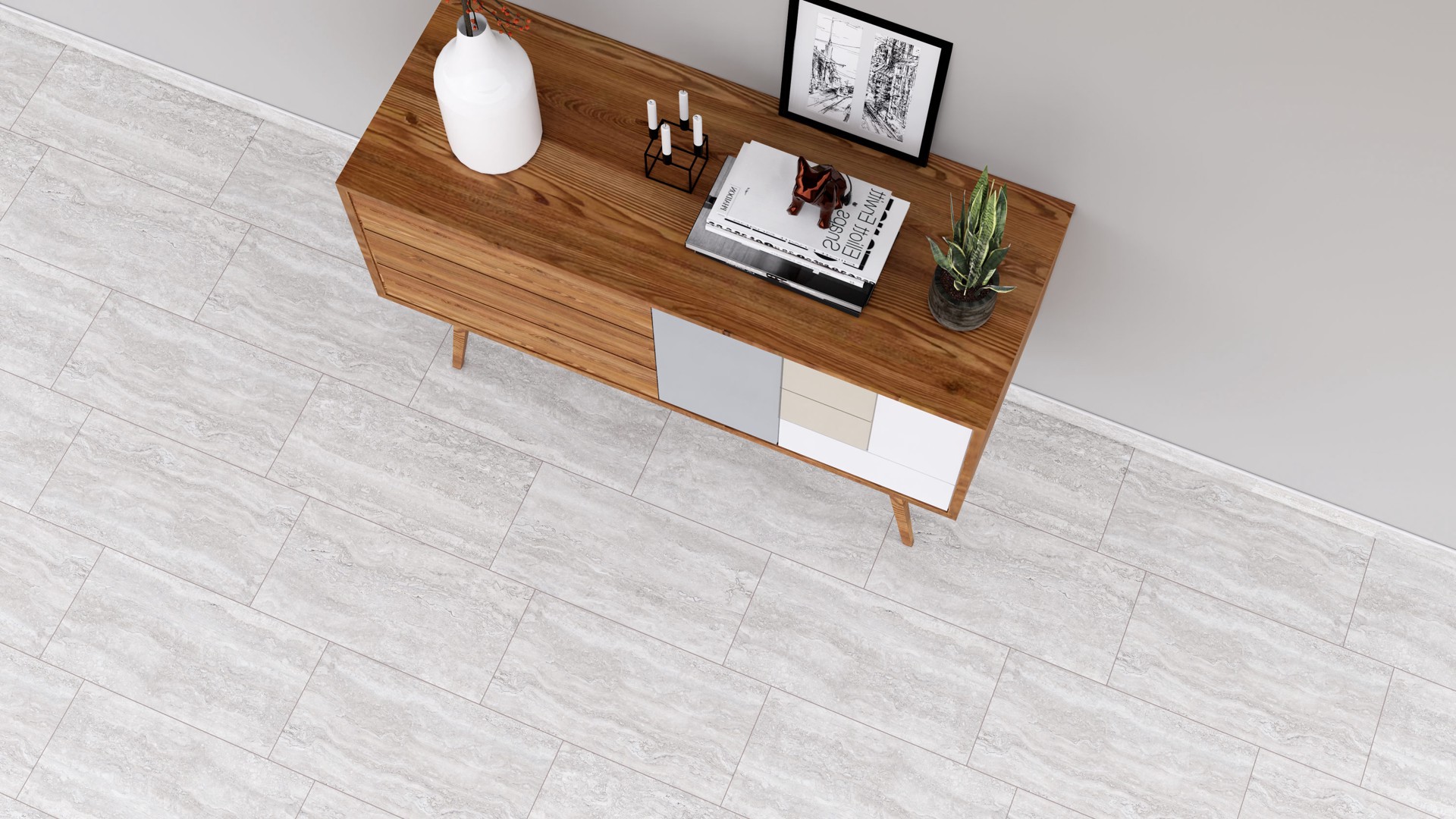 slide 5 of 6, Style Selections Torin Gray 12-in x 24-in Polished Porcelain Marble look Standard Floor and Wall Tile ( 1.93-sq ft Piece, 1 ct