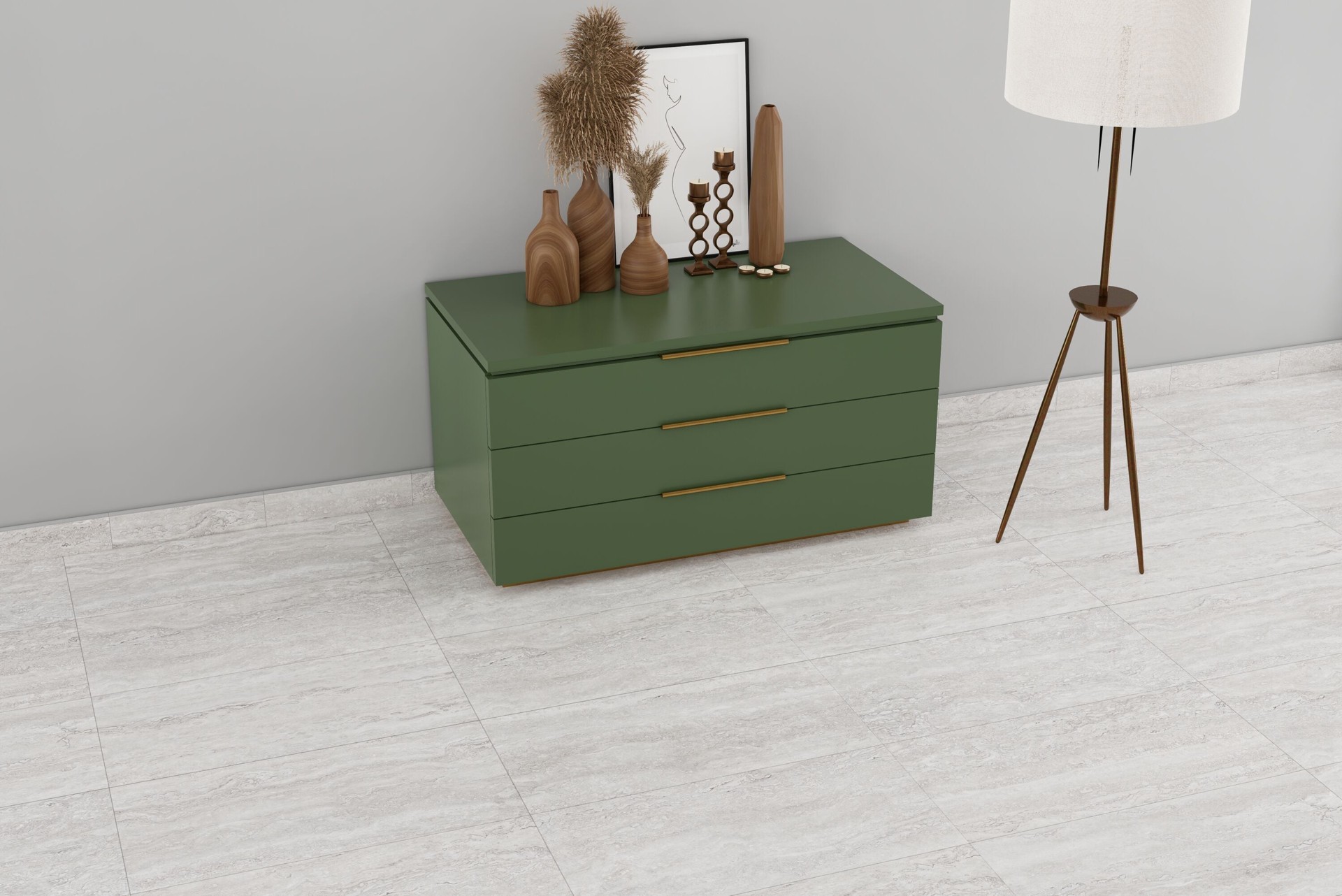 slide 6 of 6, Style Selections Torin Gray 12-in x 24-in Polished Porcelain Marble look Standard Floor and Wall Tile ( 1.93-sq ft Piece, 1 ct