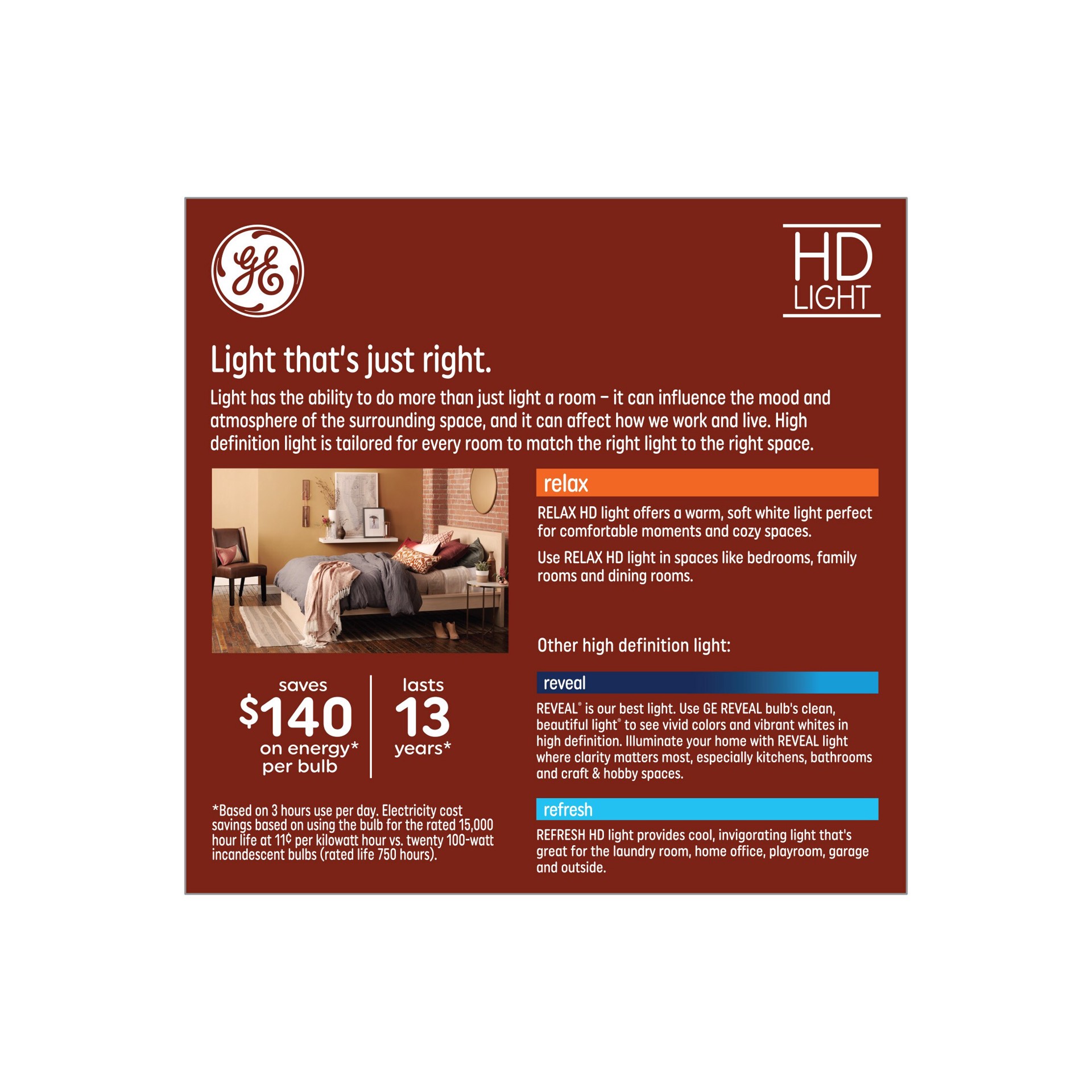 slide 5 of 6, GE Relax HD 100 -Watt EQ A19 Soft white GU24 pin base Dimmable LED General purpose Light Bulb 2 -Pack, 1 ct