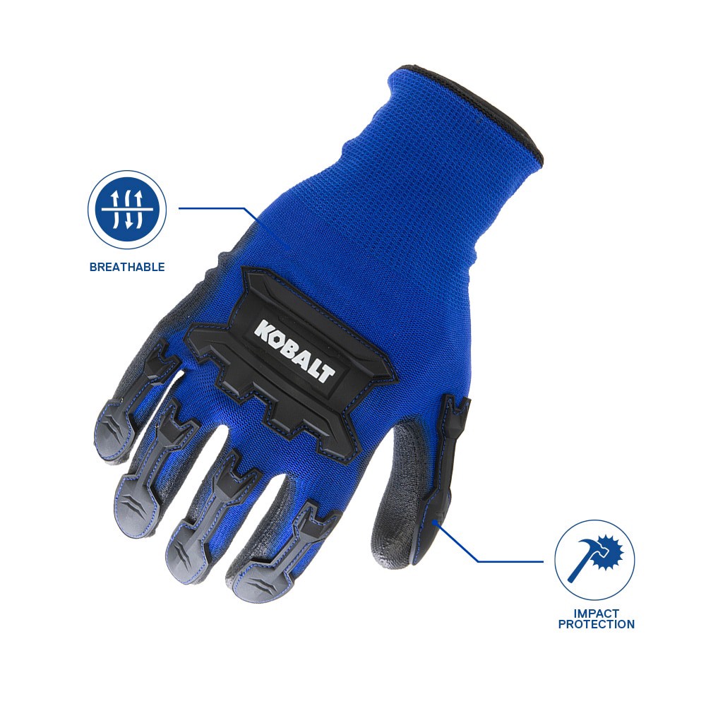 slide 2 of 6, Kobalt Small/Medium Gray Polyurethane dipped Nylon Construction Gloves 1 -Pairs, 1 ct